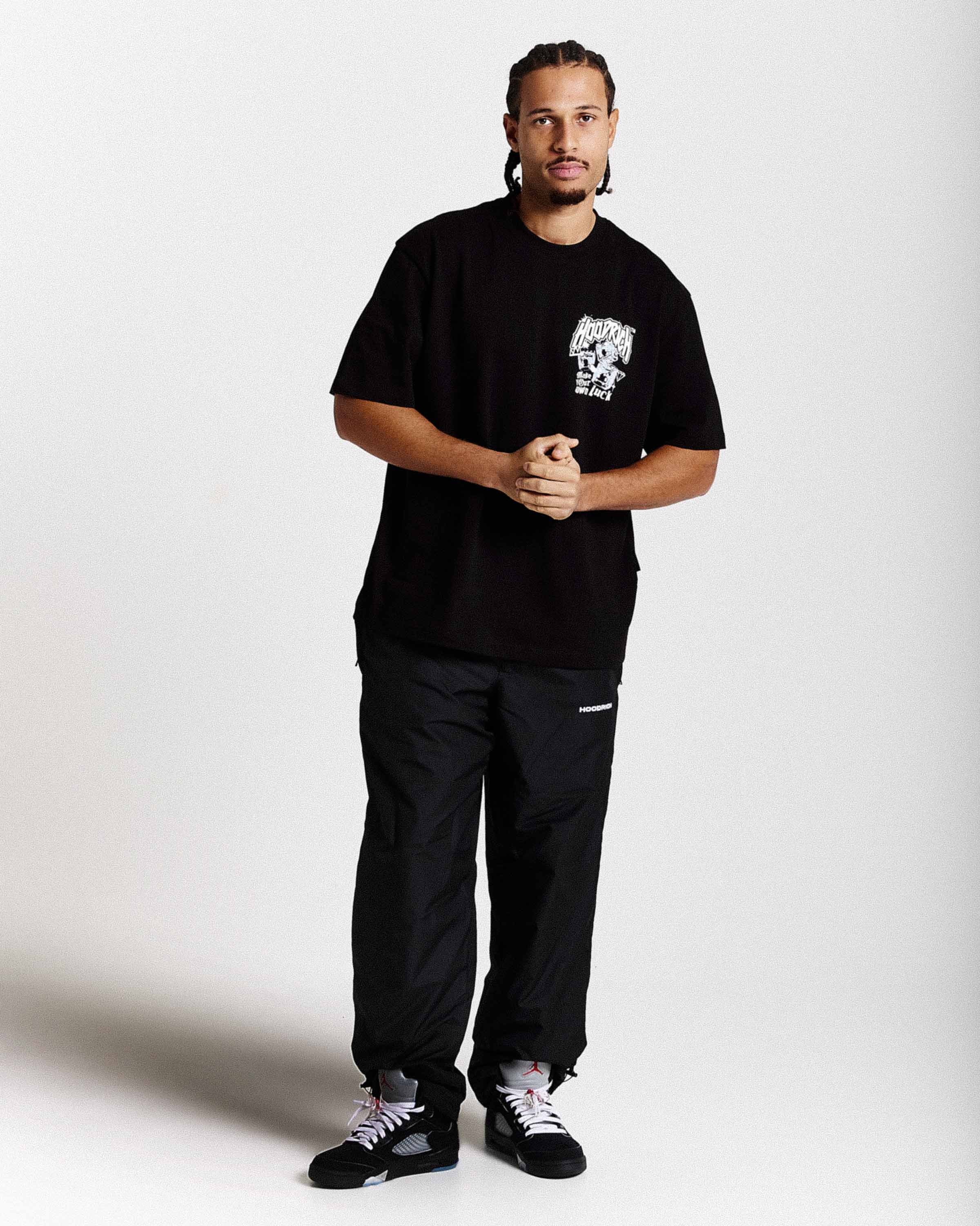 Fortune Oversized T-Shirt - Black/White/Blue - Image 9