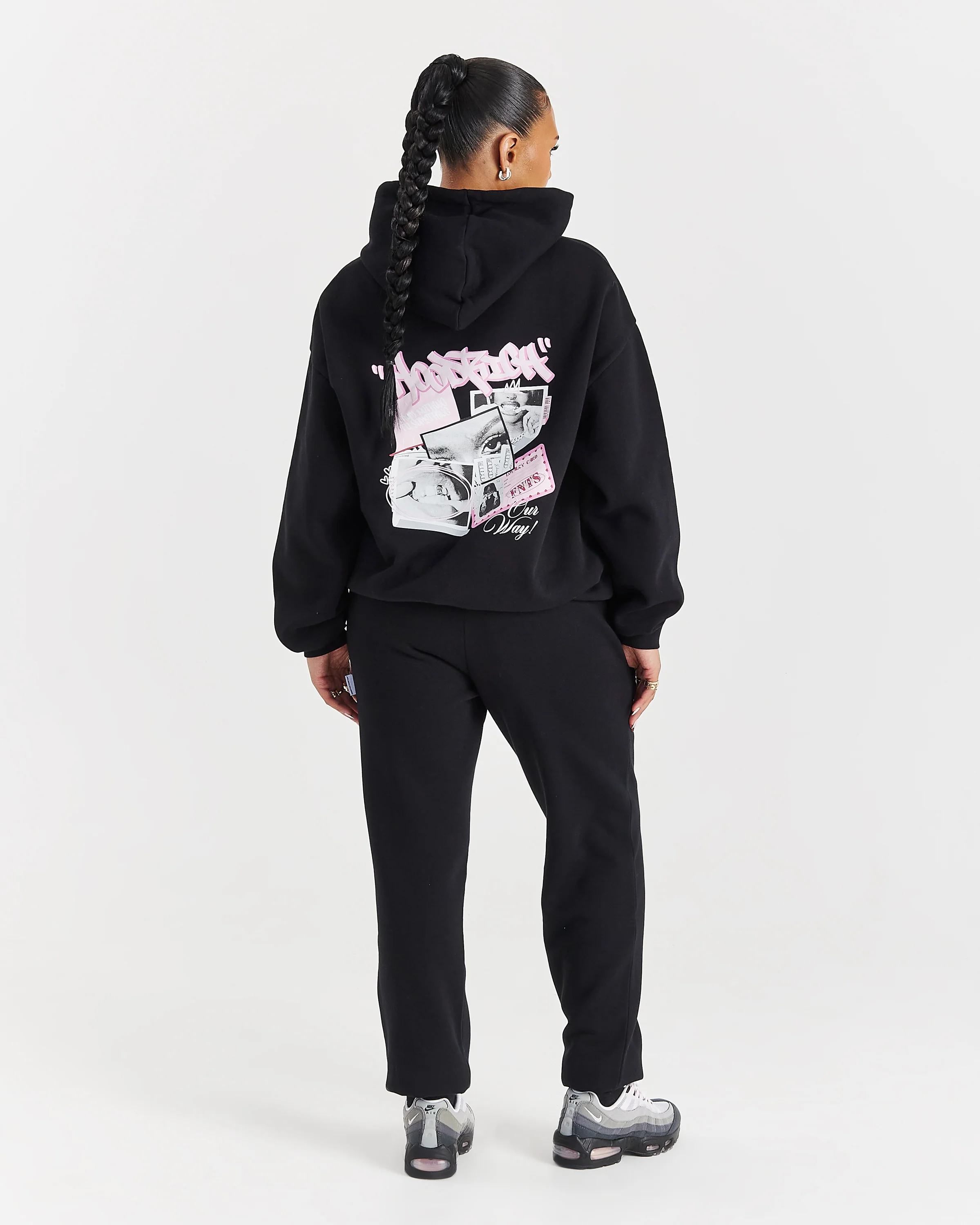 Fray Joggers - Black/Pink - Image 6