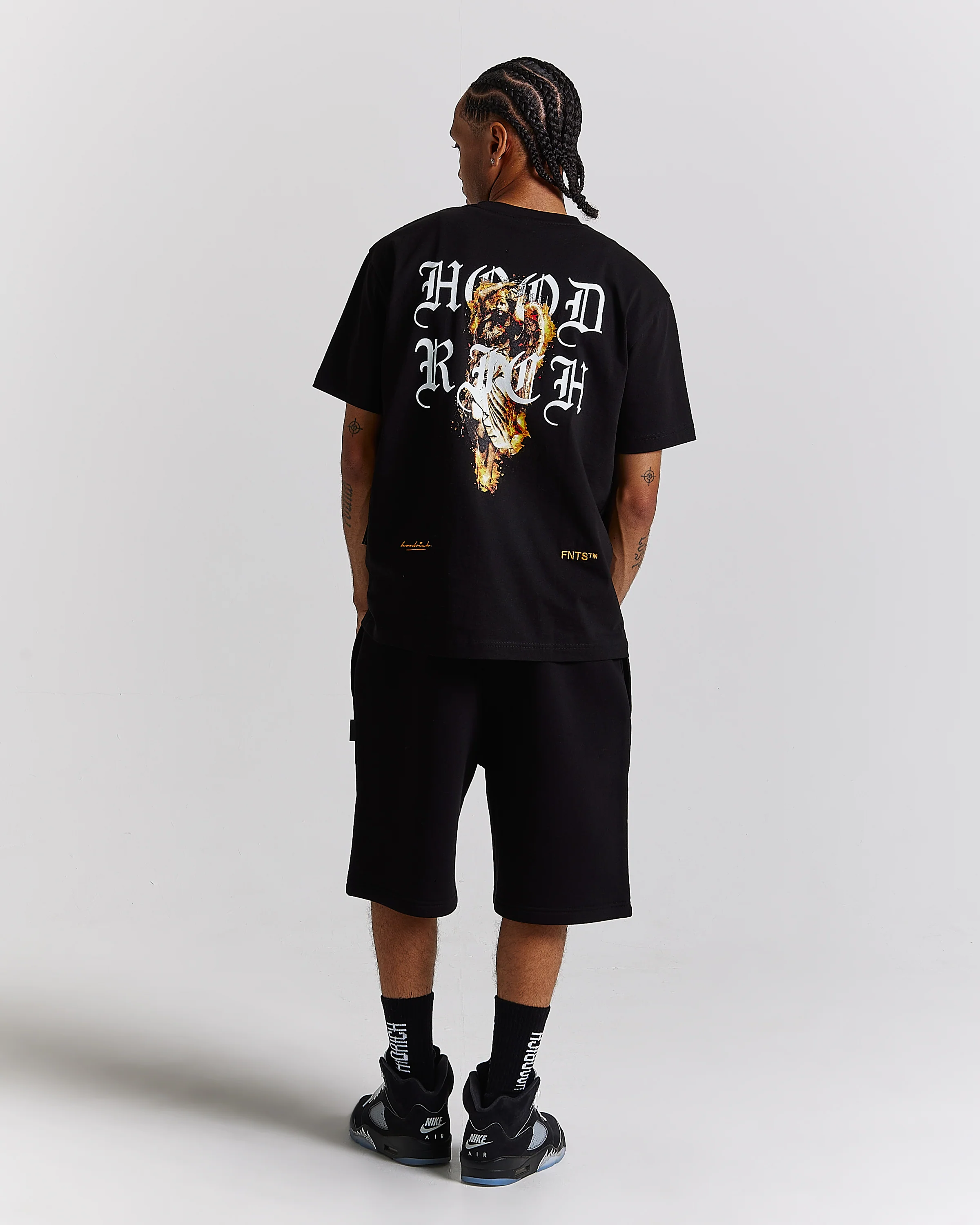 Galaxy Oversized Shorts - Black/White - Image 2