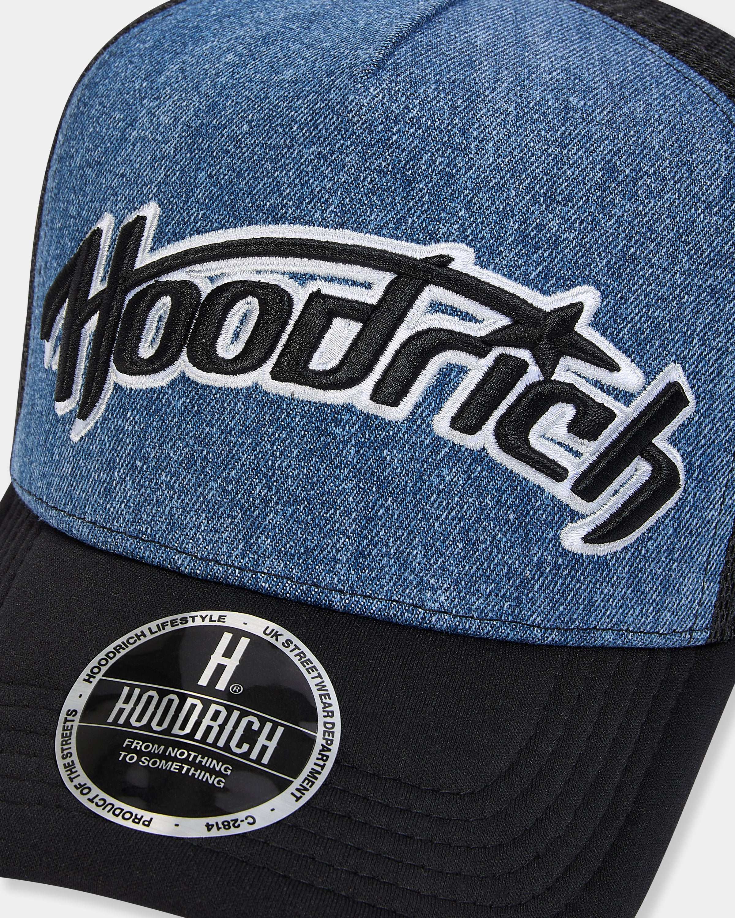 Galaxy Denim Trucker Cap - Blue/Black/White - Image 2