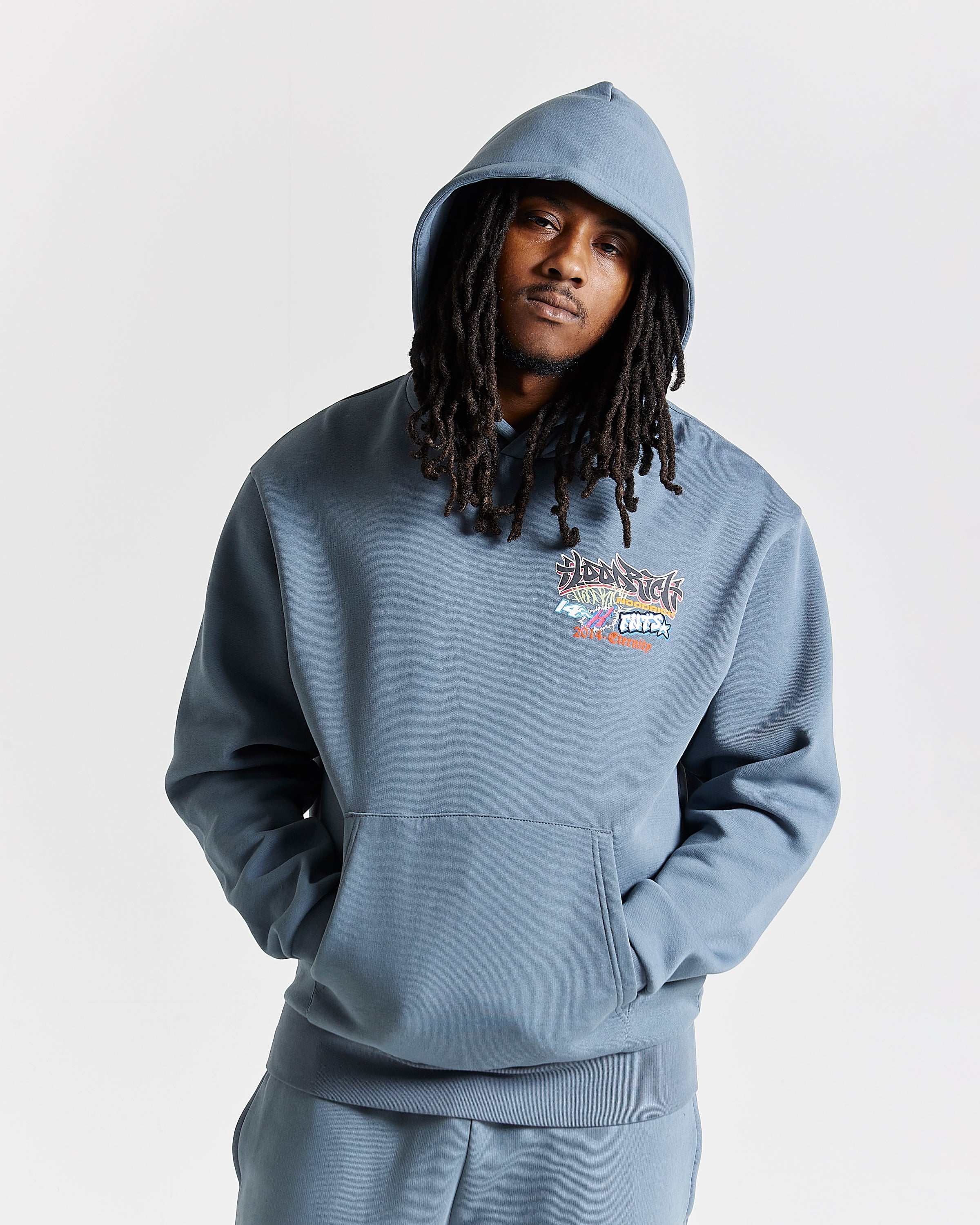 Graff Rave Oversized Hoodie - Grey - Image 2
