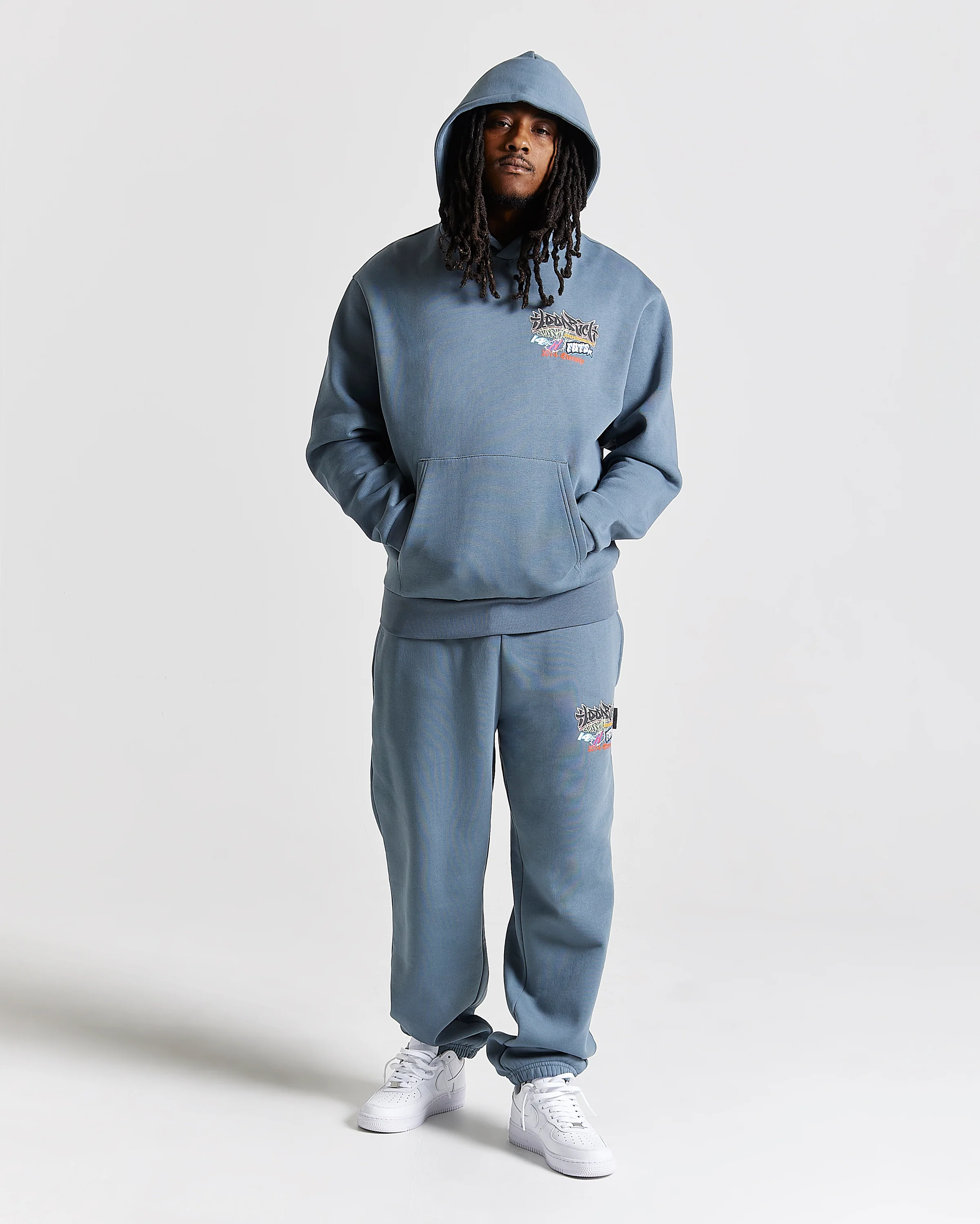 Graff Rave Oversized Hoodie - Grey - Image 4