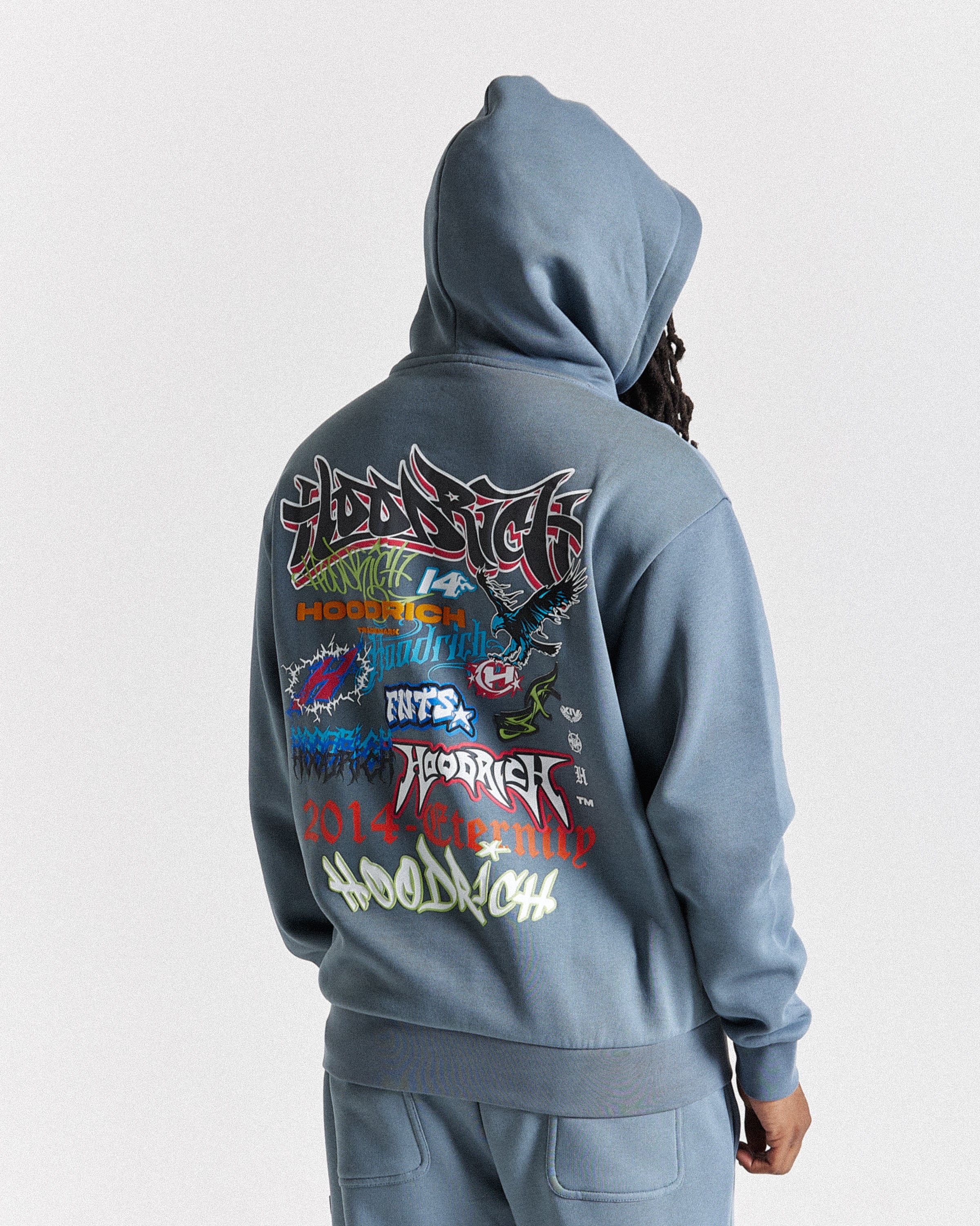 Graff Rave Oversized Hoodie - Grey - Image 5