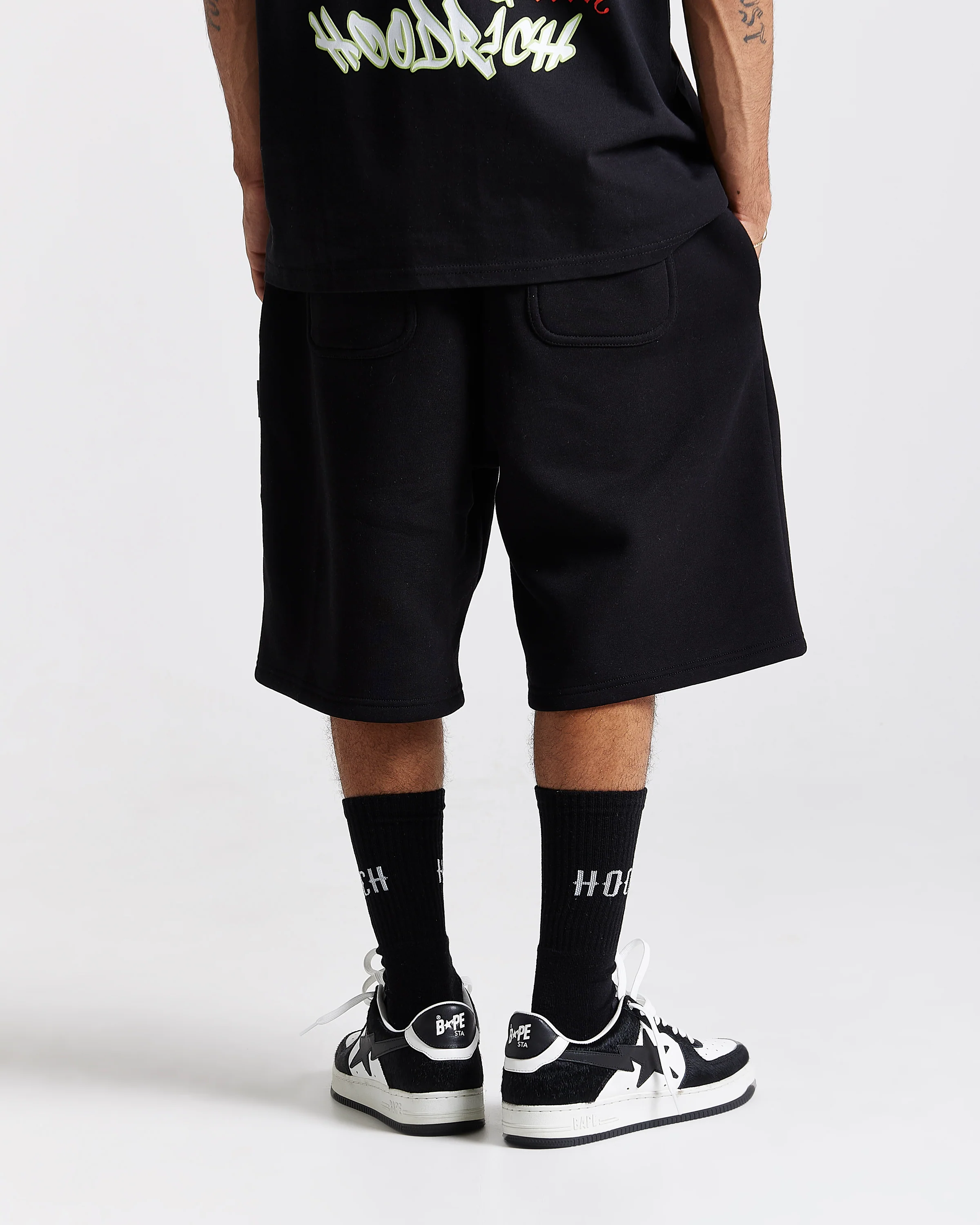 Graff Rave Oversized Shorts - Black/Grey/Pink - Image 4