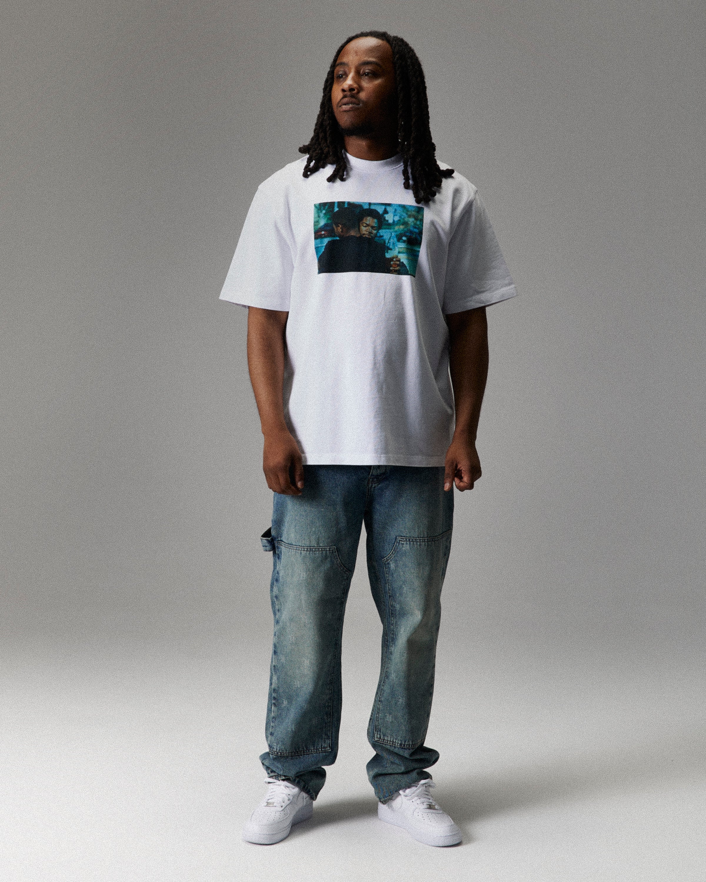 Grit Boyz N The Hood T-Shirt - White/Black - Image 3