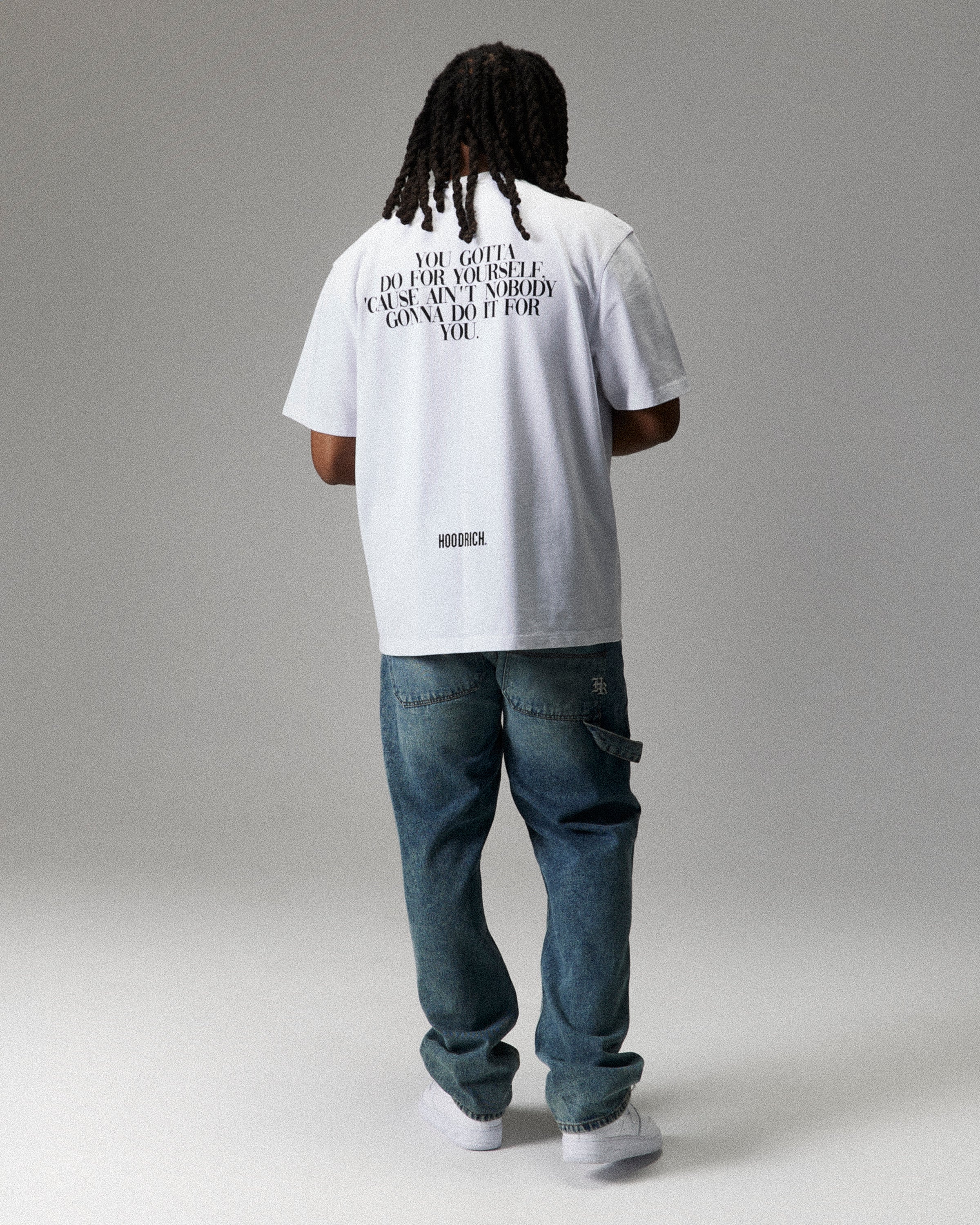 Grit Boyz N The Hood T-Shirt - White/Black - Image 5