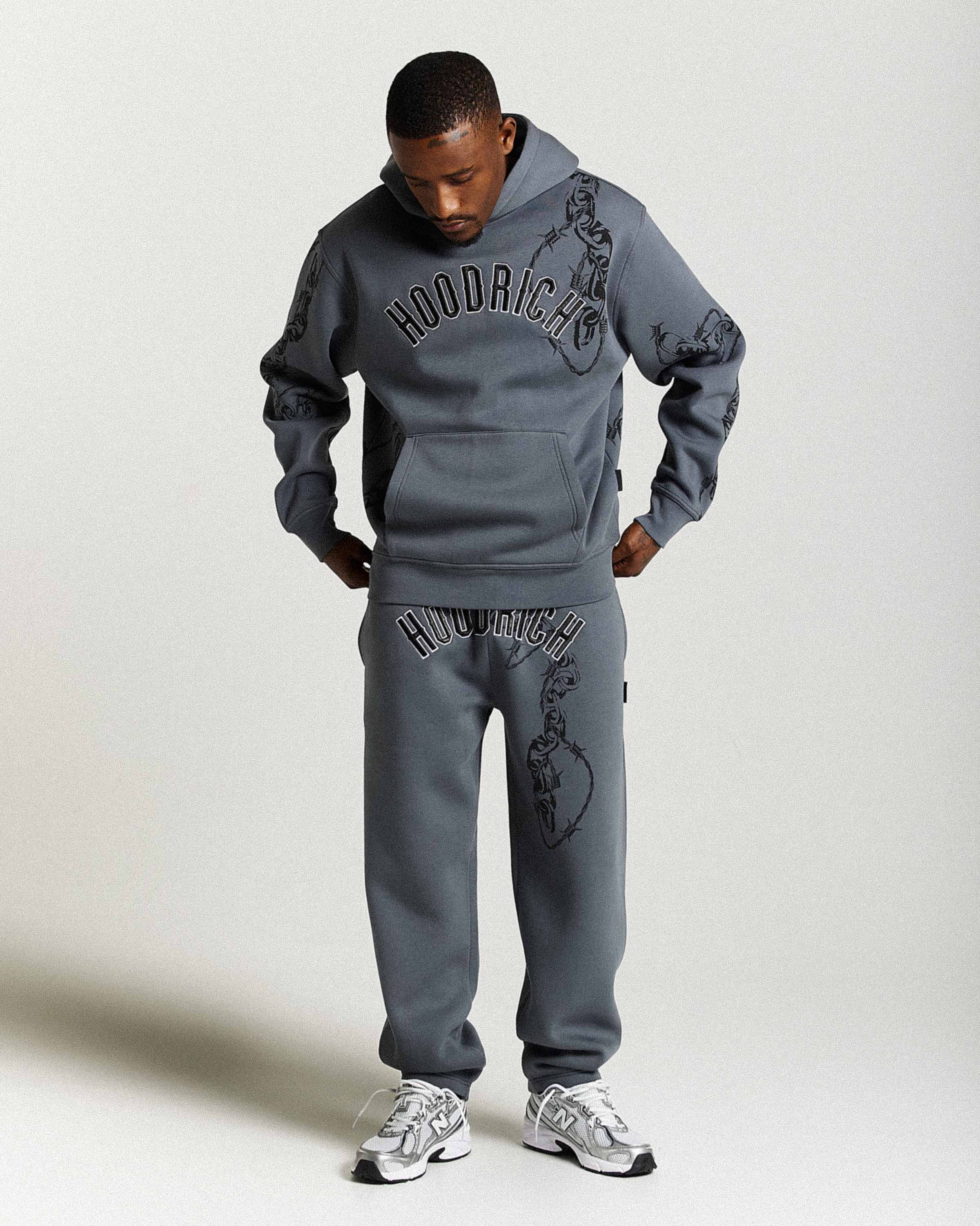 Guepard Oversized Hoodie - Grey/Black/White - Image 9