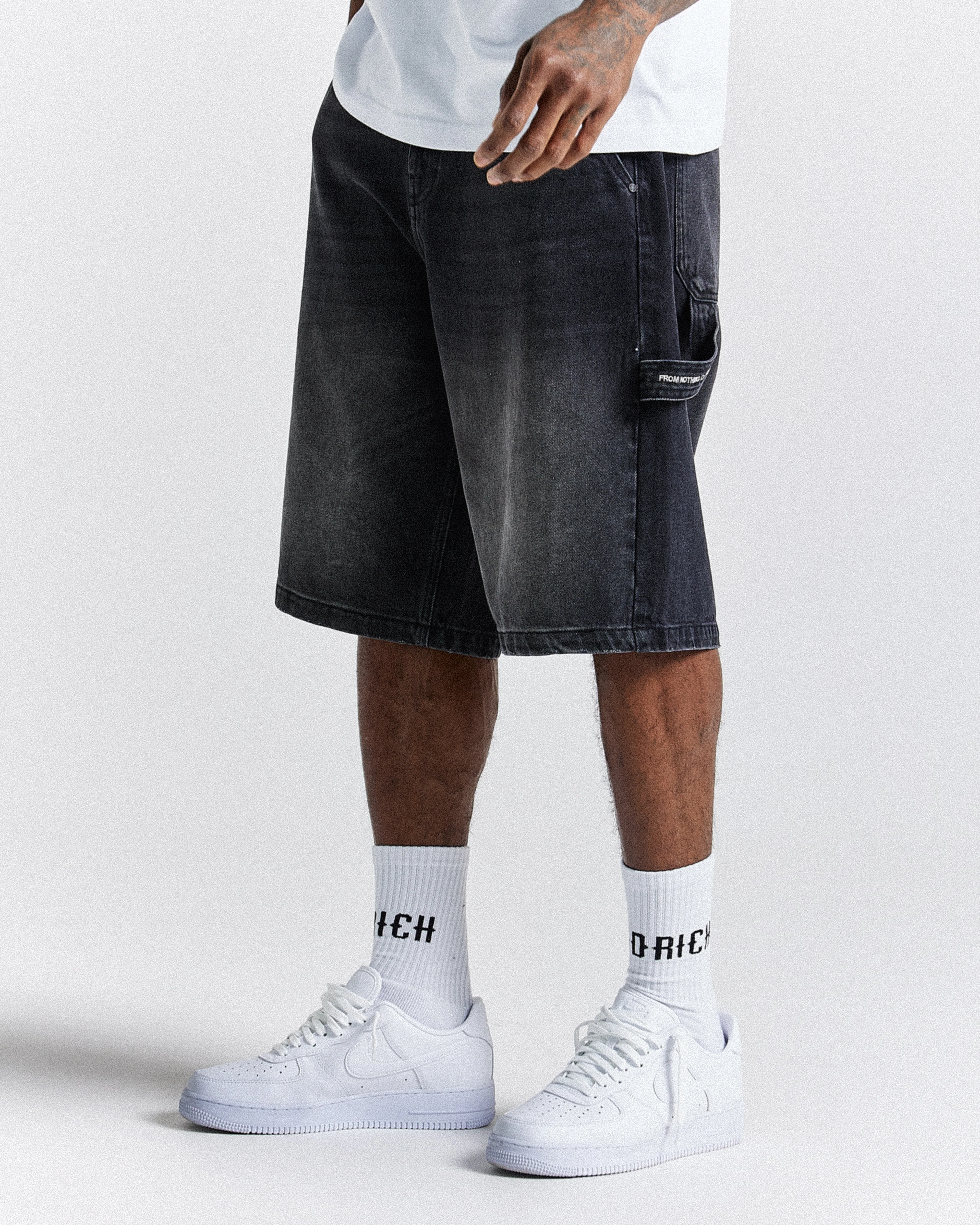 H Galaxy Denim Shorts - Black - Image 4