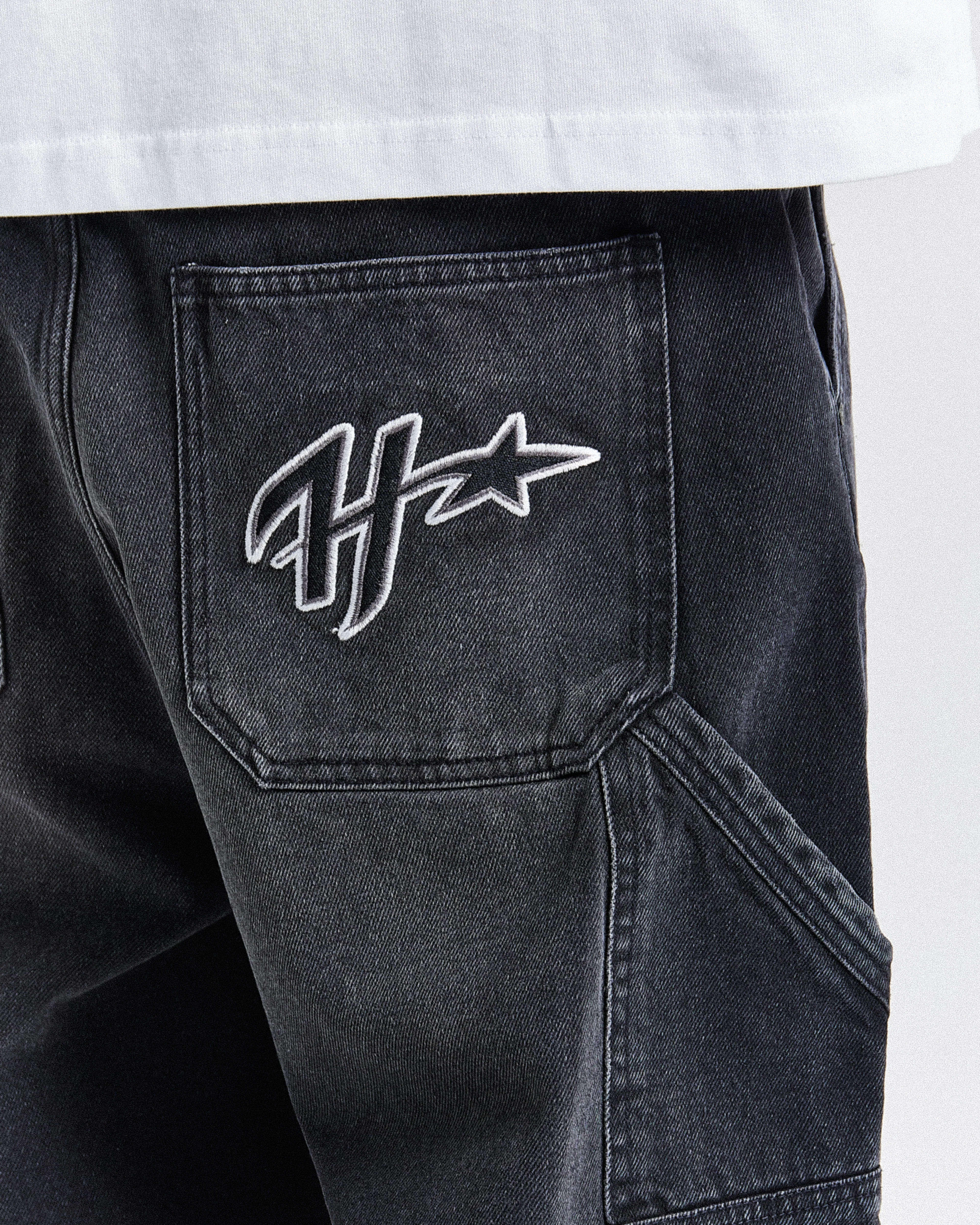 H Galaxy Denim Shorts - Black - Image 6