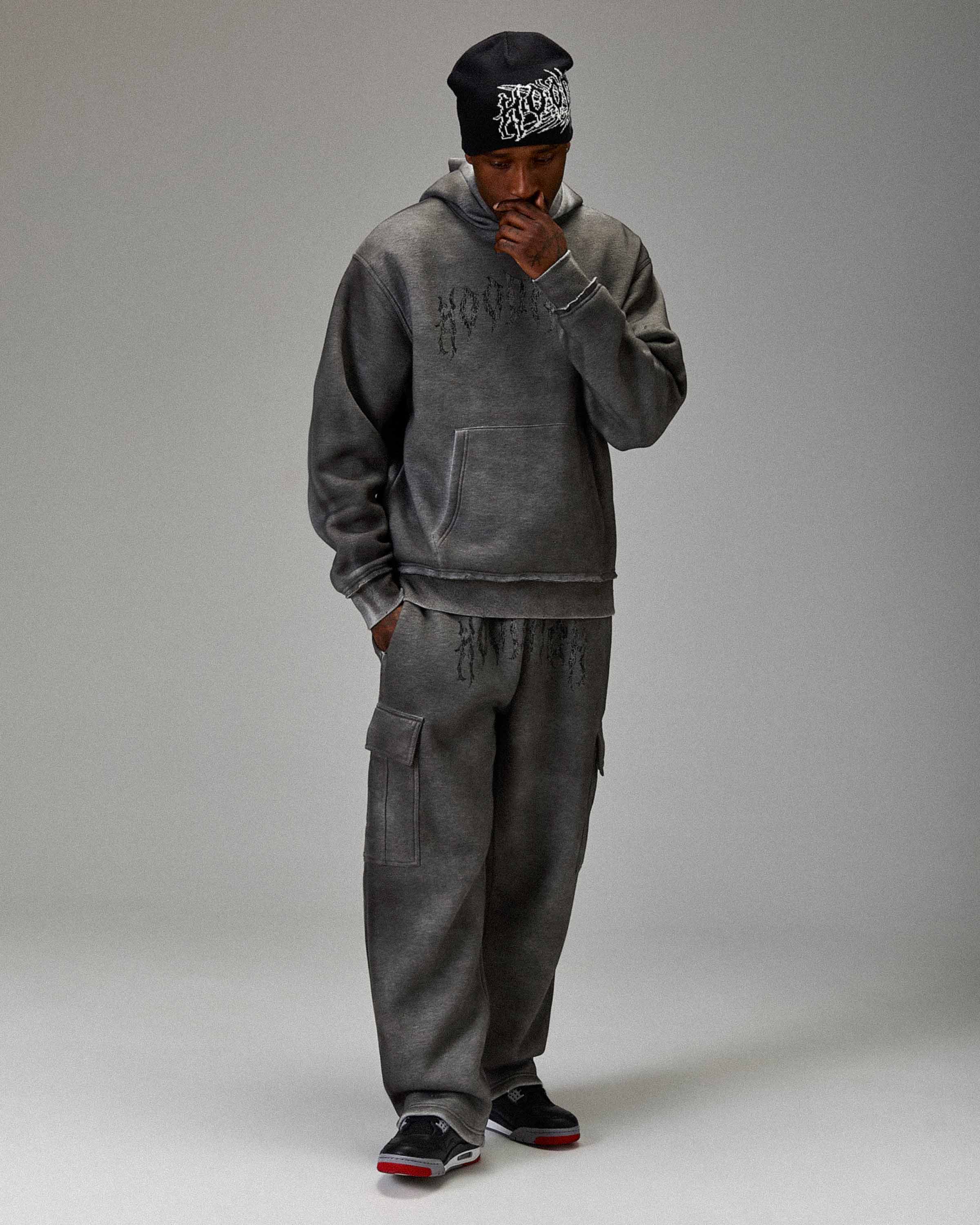 The Winner's Circle Hazy Oversized Open Hem Joggers - Grey - Image 8