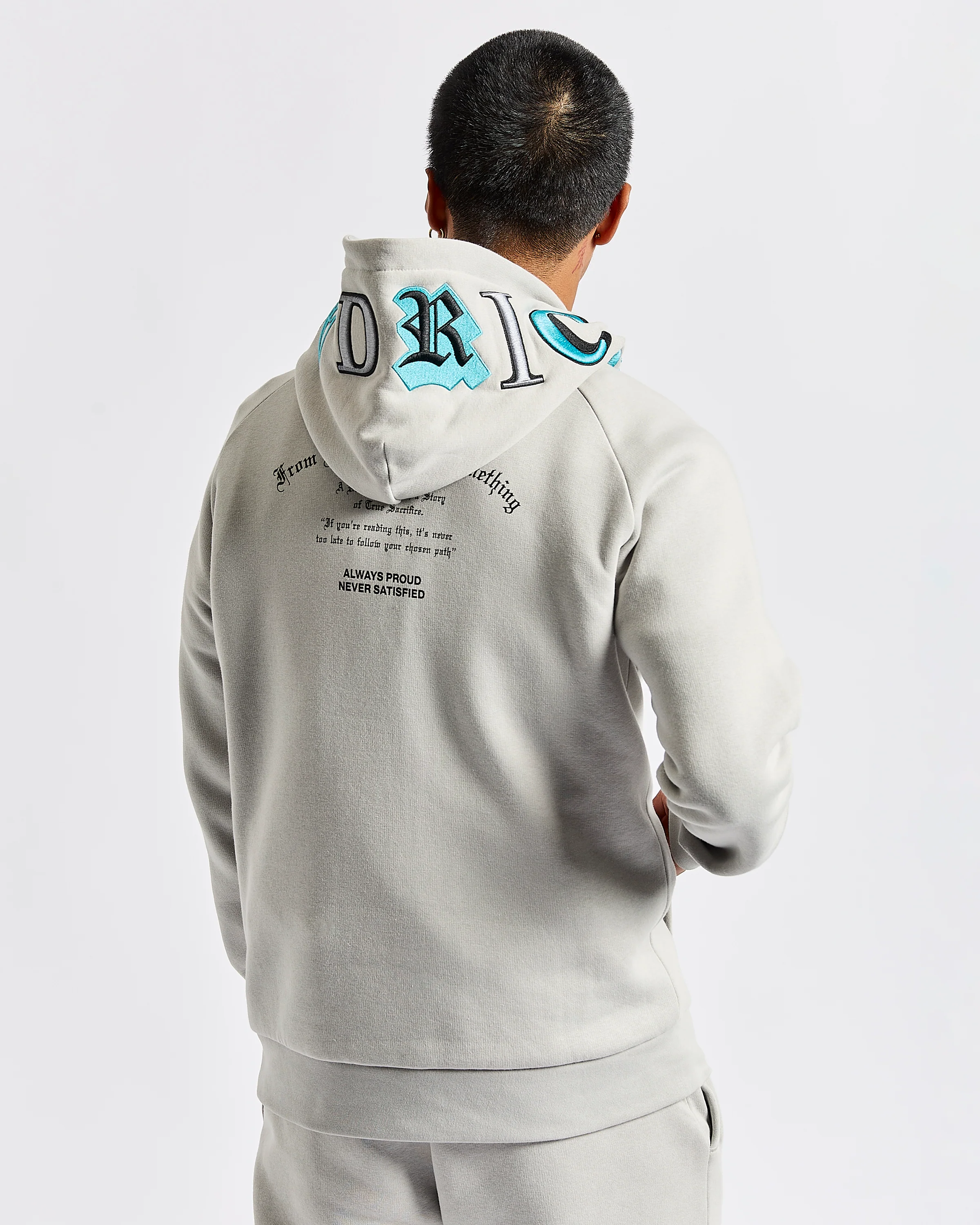 Heat Hoodie - Light Grey/Black/Blue - Image 2