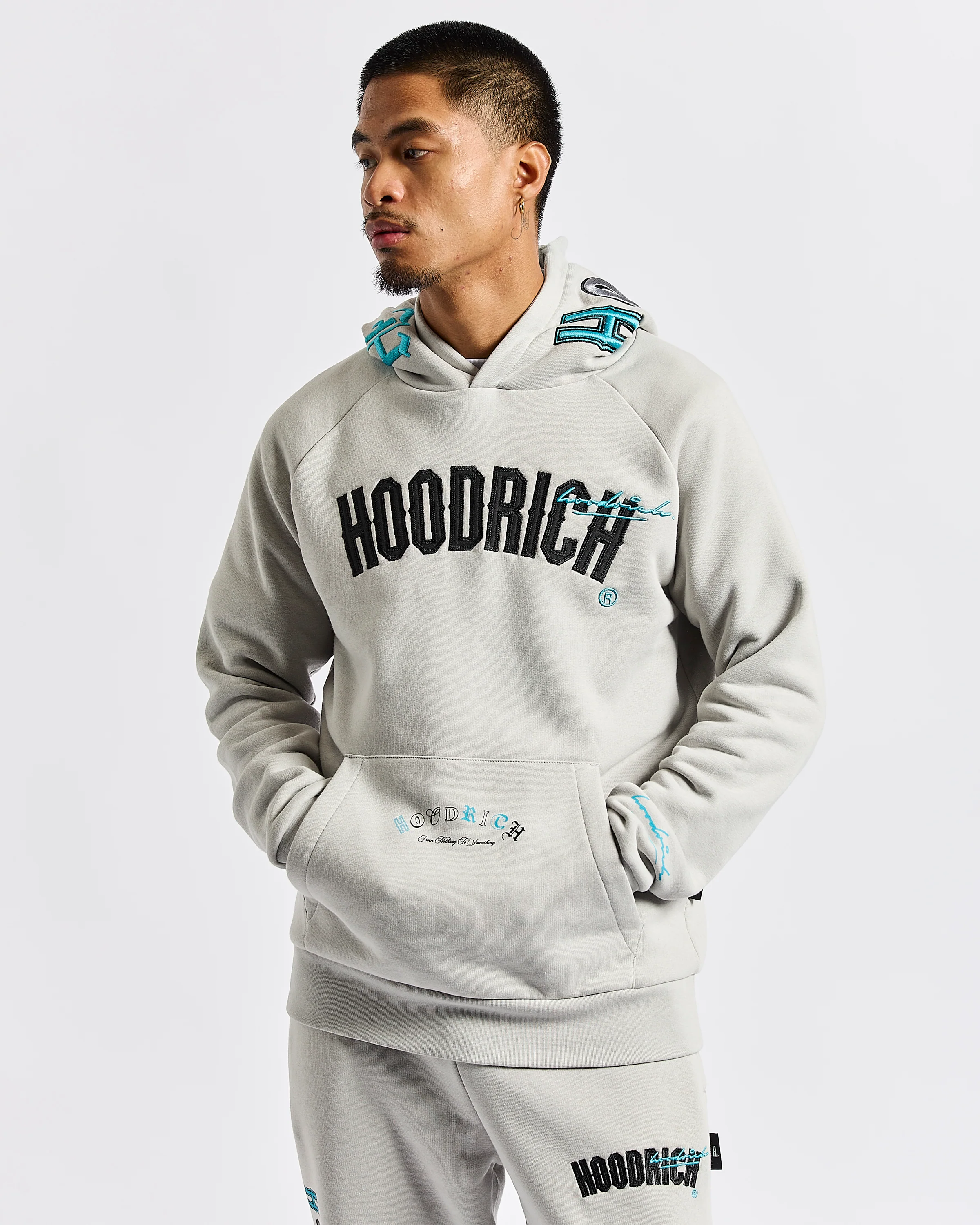 Heat Hoodie - Light Grey/Black/Blue - Image 3