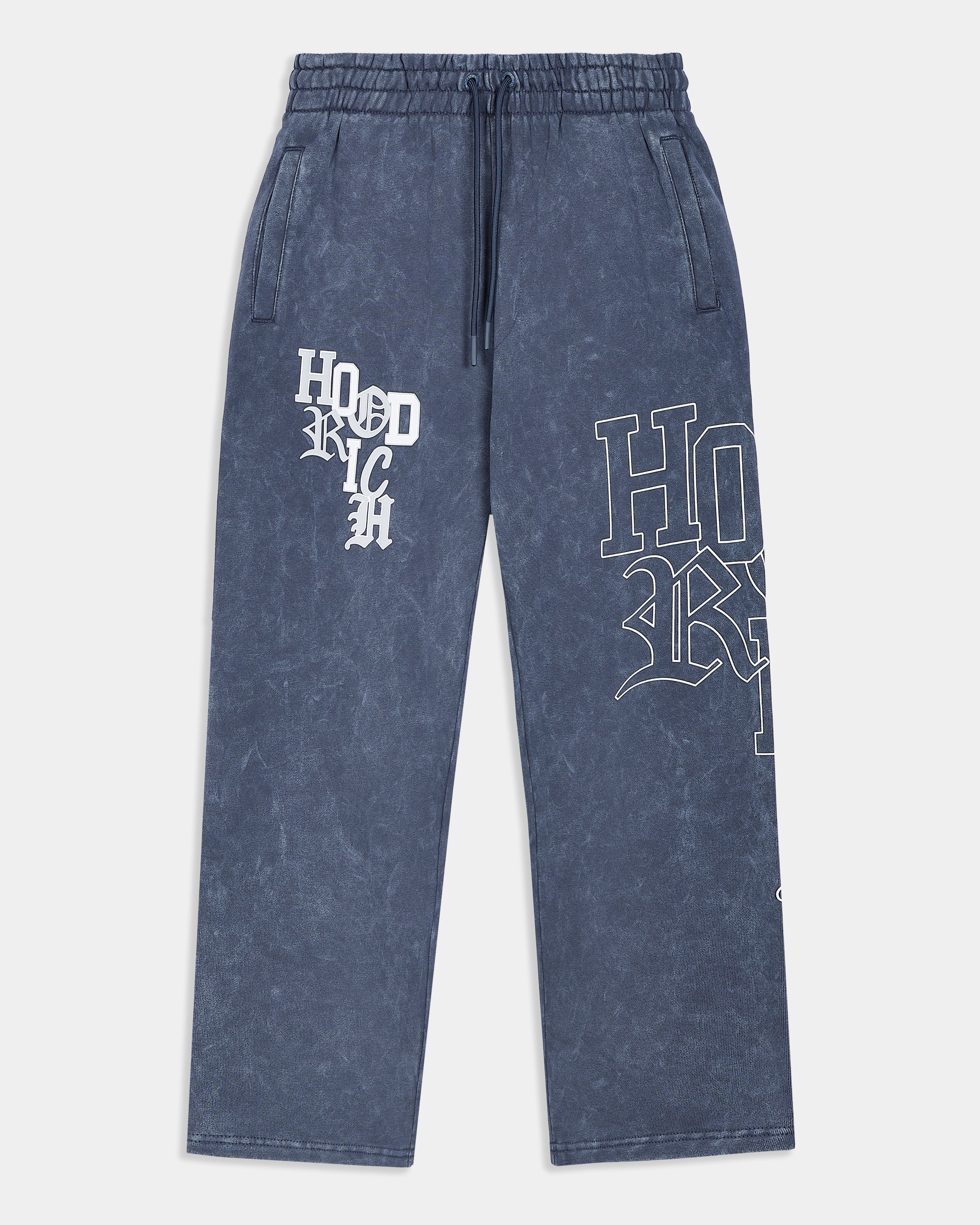 Heritage Oversized Open Hem Joggers - Blue/White - Image 2