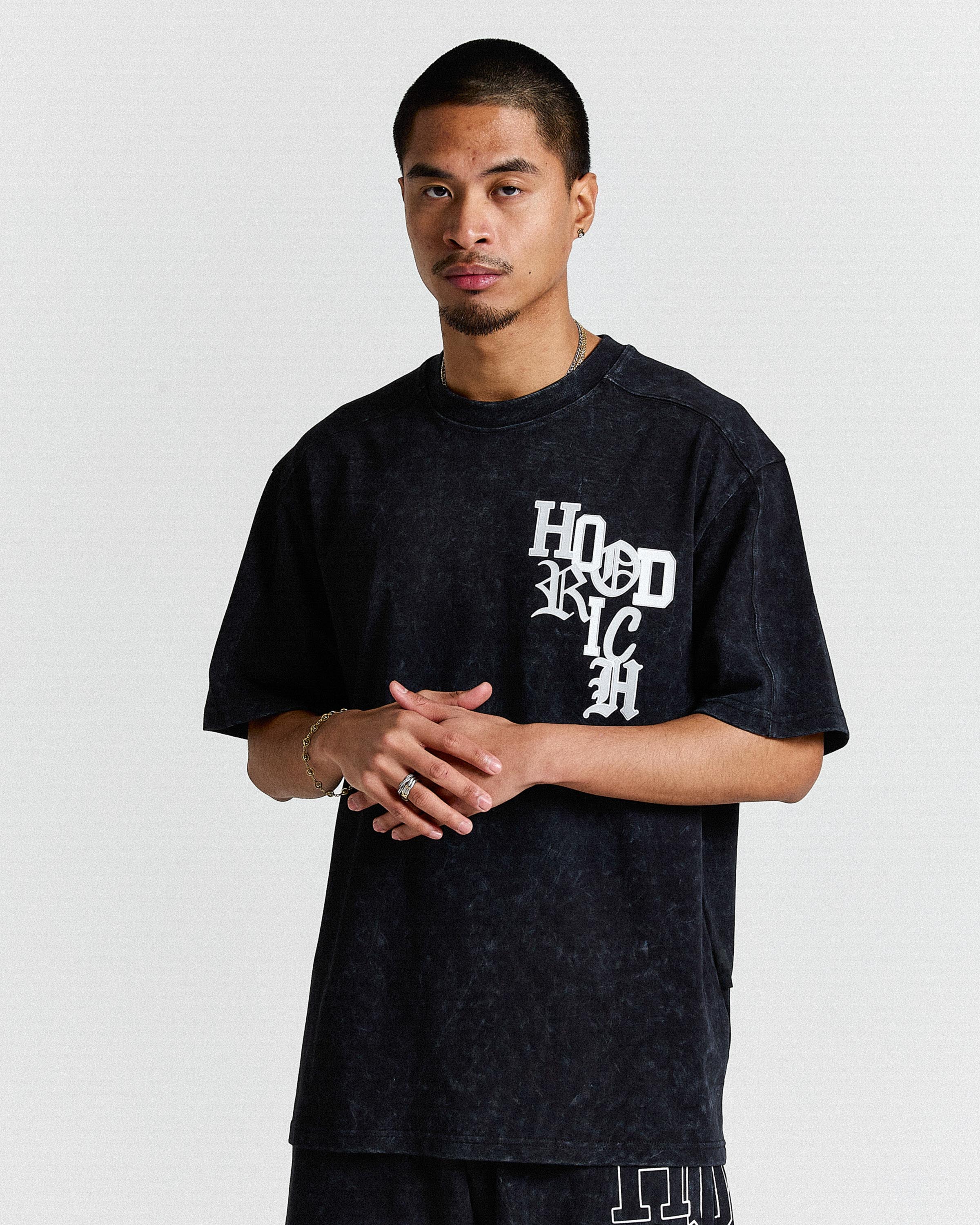 Heritage Oversized T-Shirt - Black Wash/White