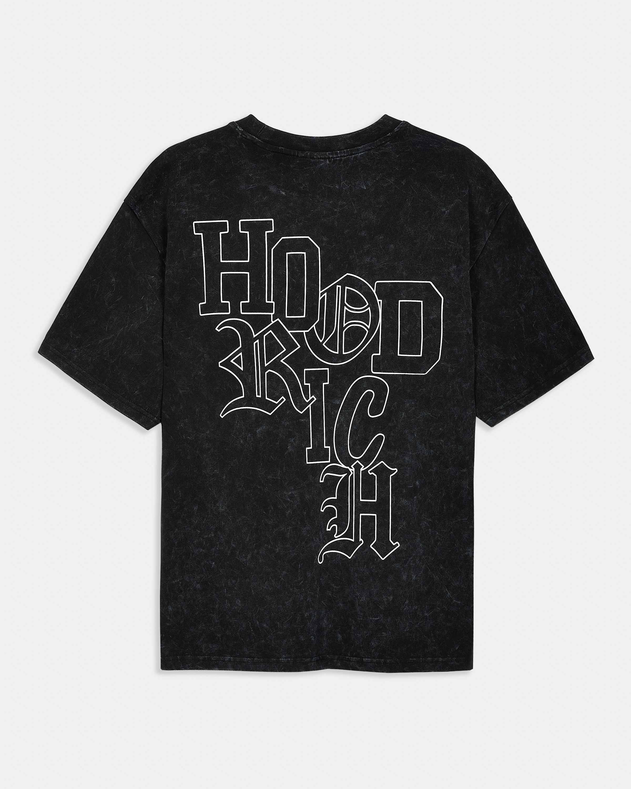 Heritage Oversized T-Shirt - Black Wash/White - Image 2
