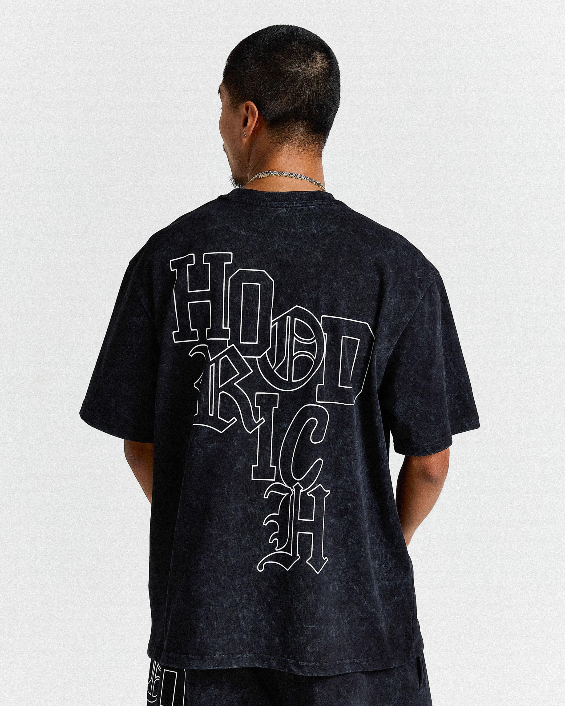 Heritage Oversized T-Shirt - Black Wash/White - Image 3