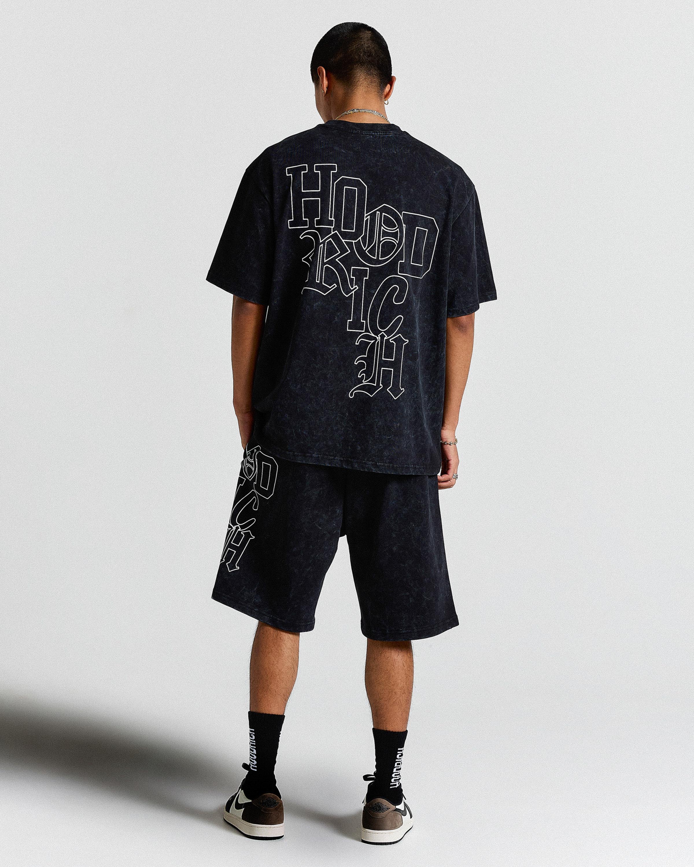 Heritage Oversized T-Shirt - Black Wash/White - Image 7