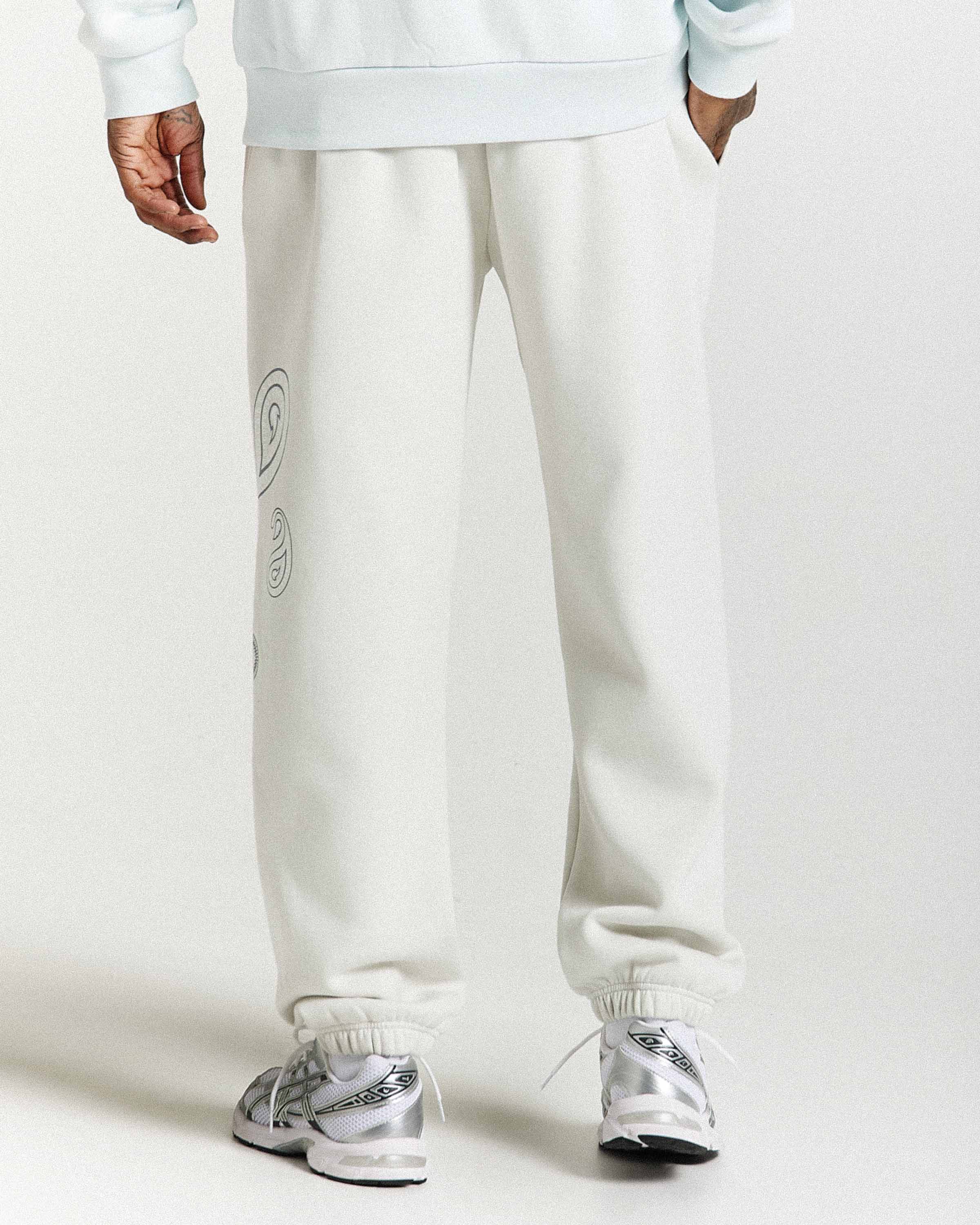 Inkline Oversized Joggers - Grey/White - Image 5