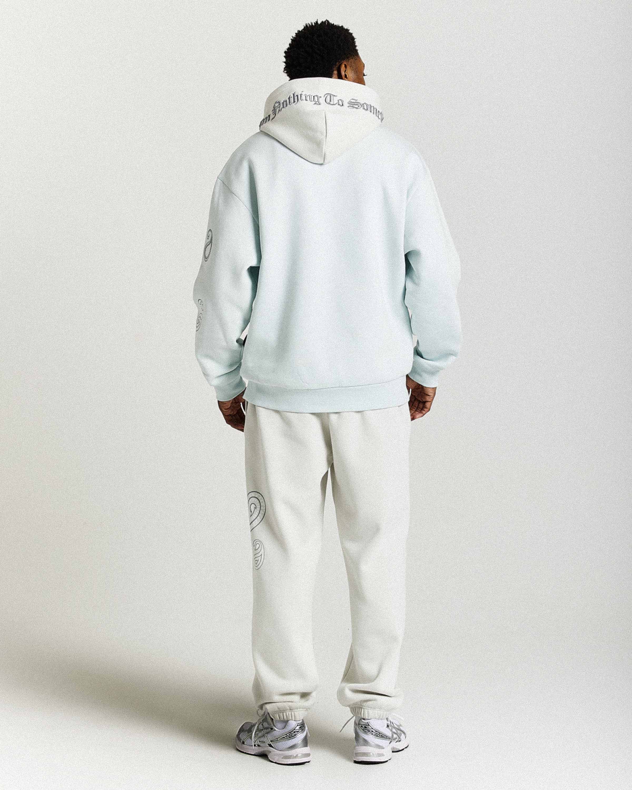 Inkline Oversized Joggers - Grey/White - Image 6