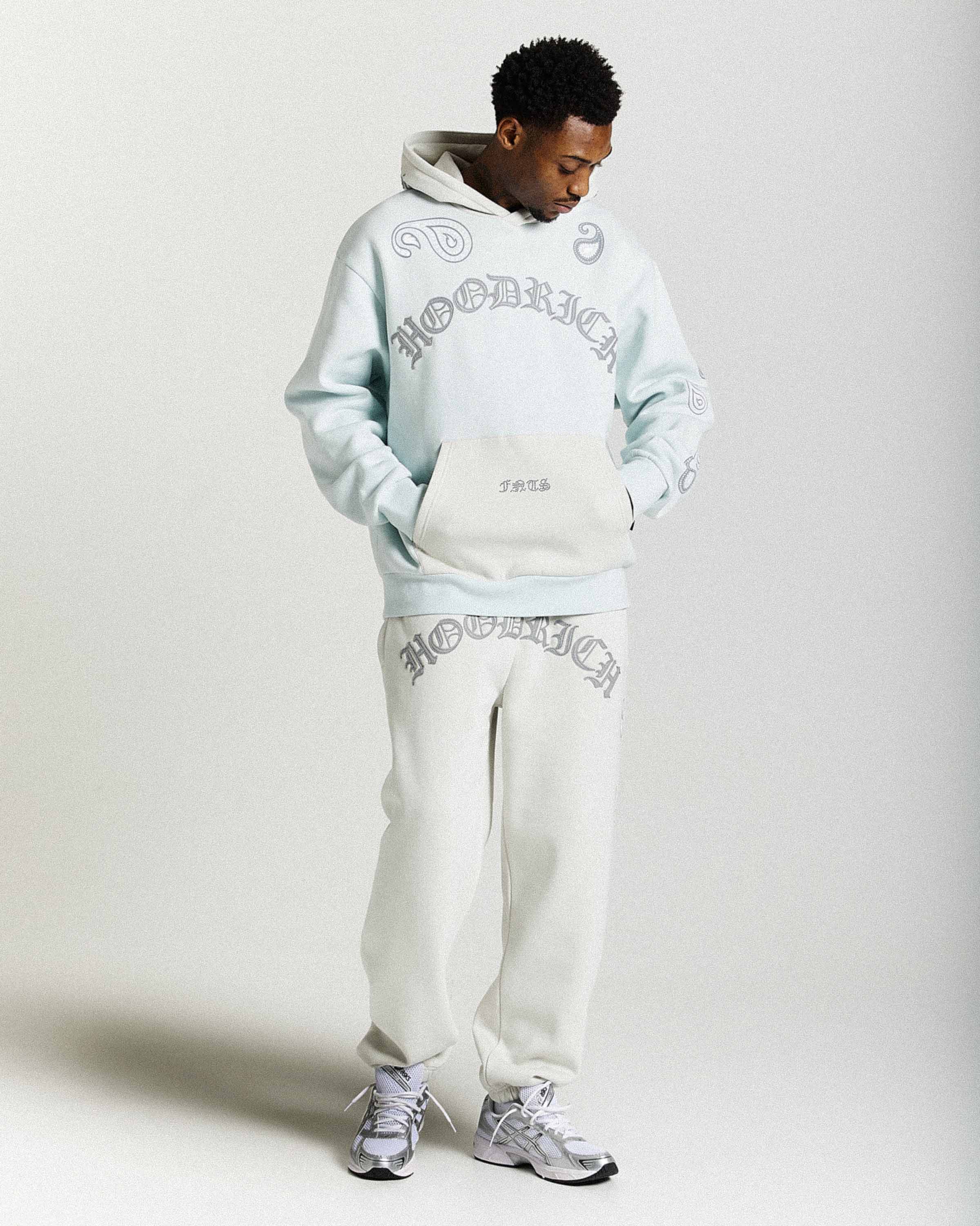 Inkline Oversized Hoodie - Grey/White - Image 3