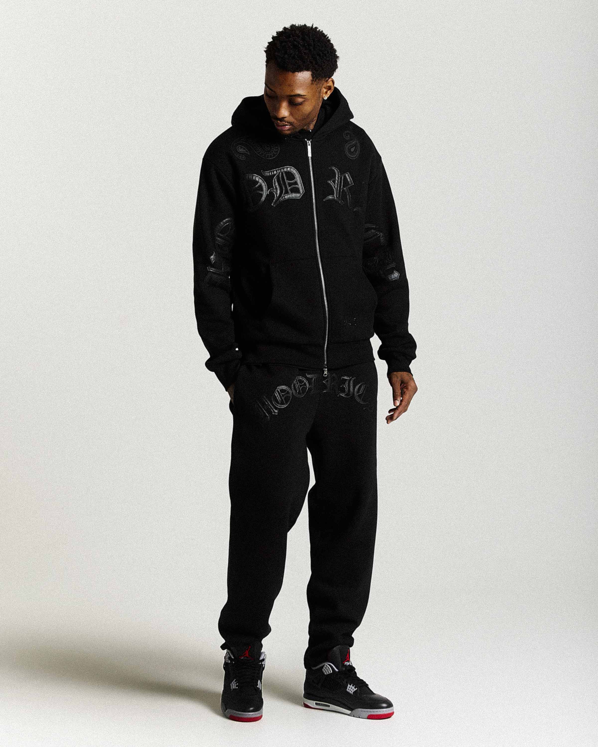 Inkline Oversized Zip Hoodie - Black - Image 2