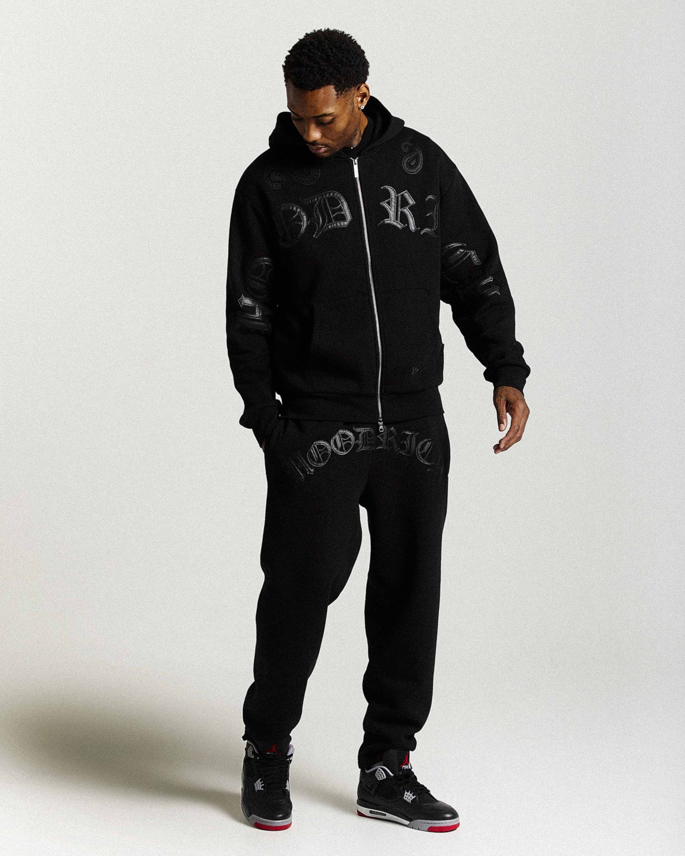 Inkline Oversized Zip Hoodie - Black - Image 4