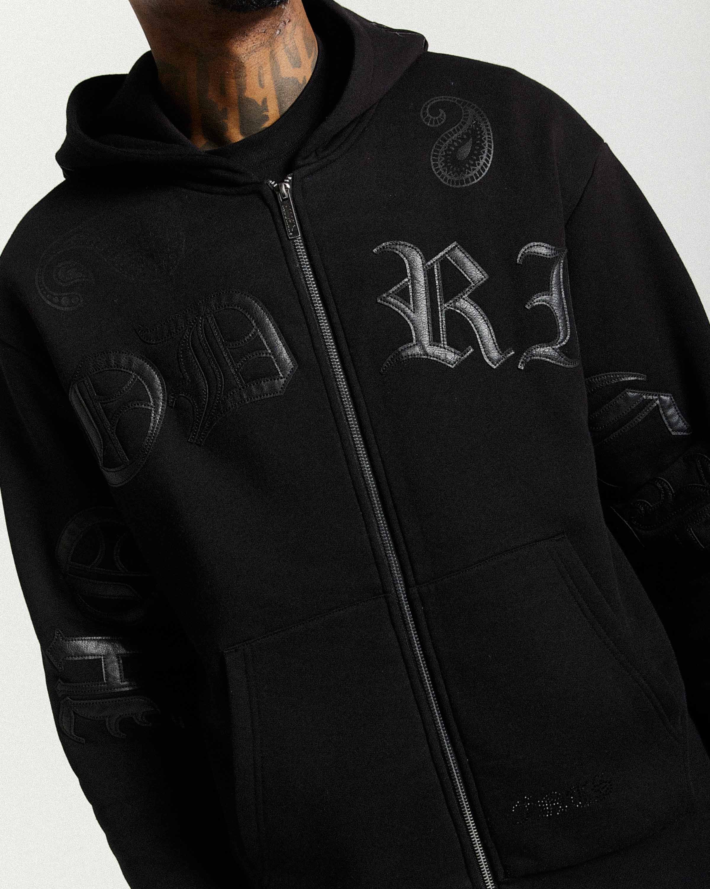 Inkline Oversized Zip Hoodie - Black - Image 5