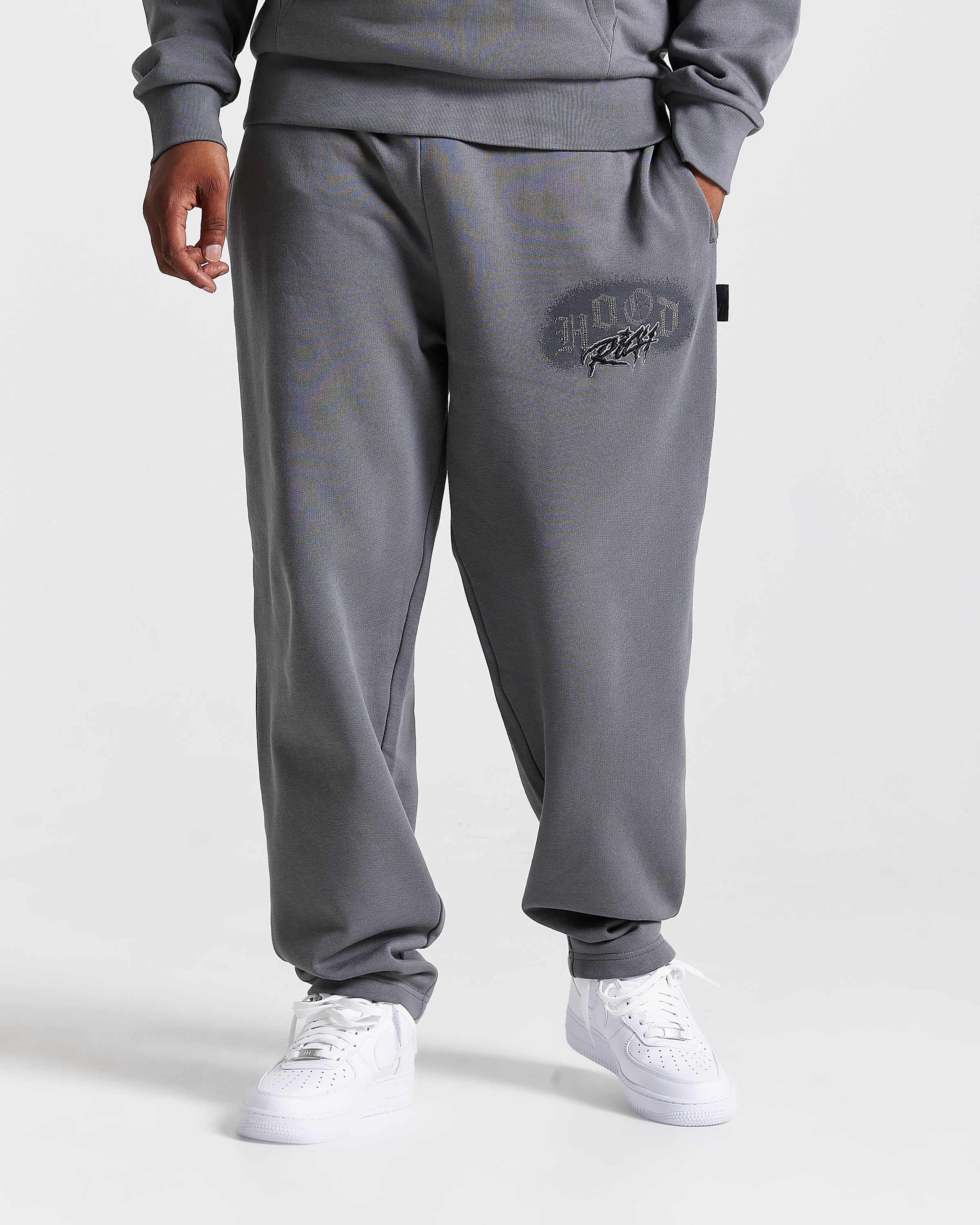 Iron Oversized Joggers - Grey/Rhinestones - Image 5