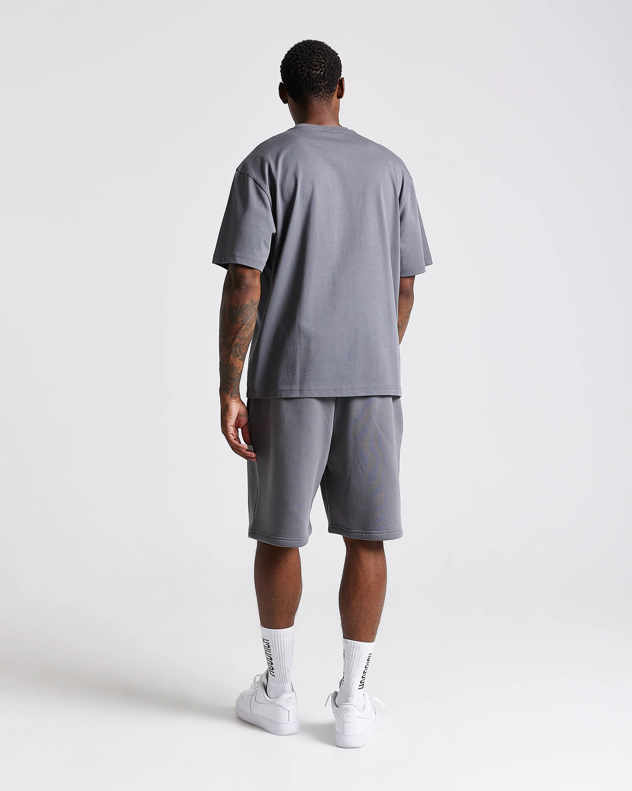 Iron Oversized Shorts - Grey/Rhinestones - Image 7