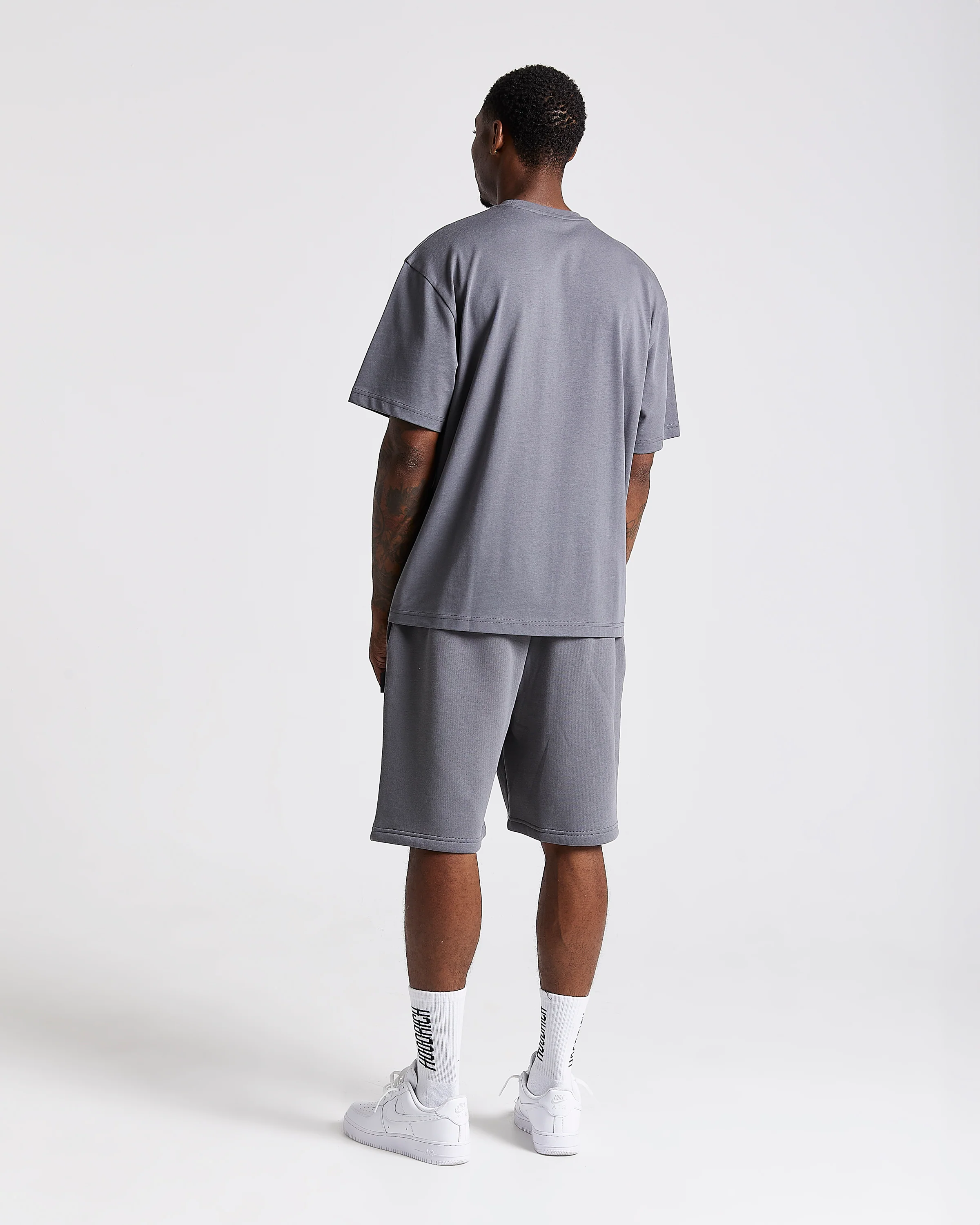 Iron Oversized Shorts - Grey/Rhinestones - Image 8