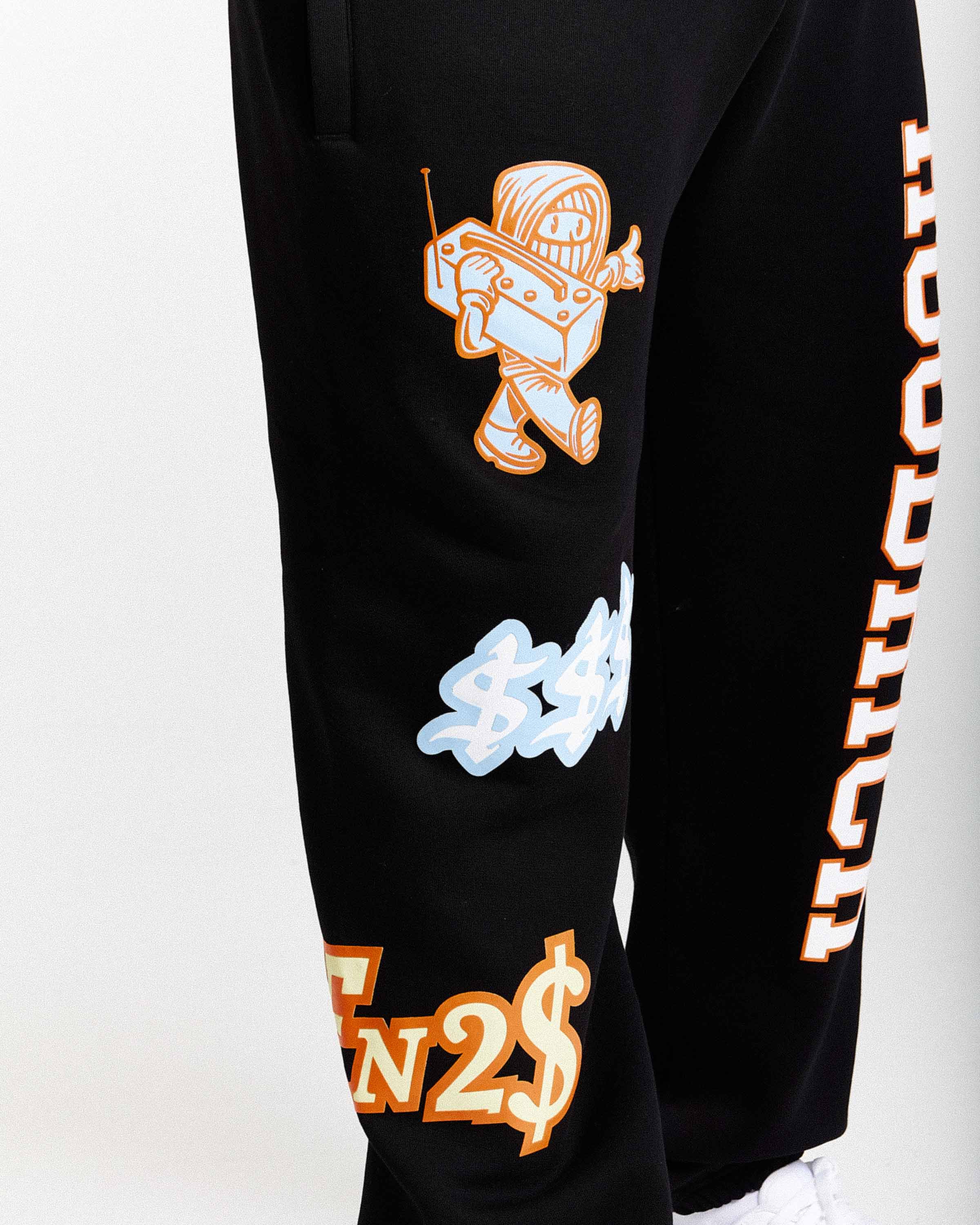 Loony Oversized Joggers - Black/White - Image 9