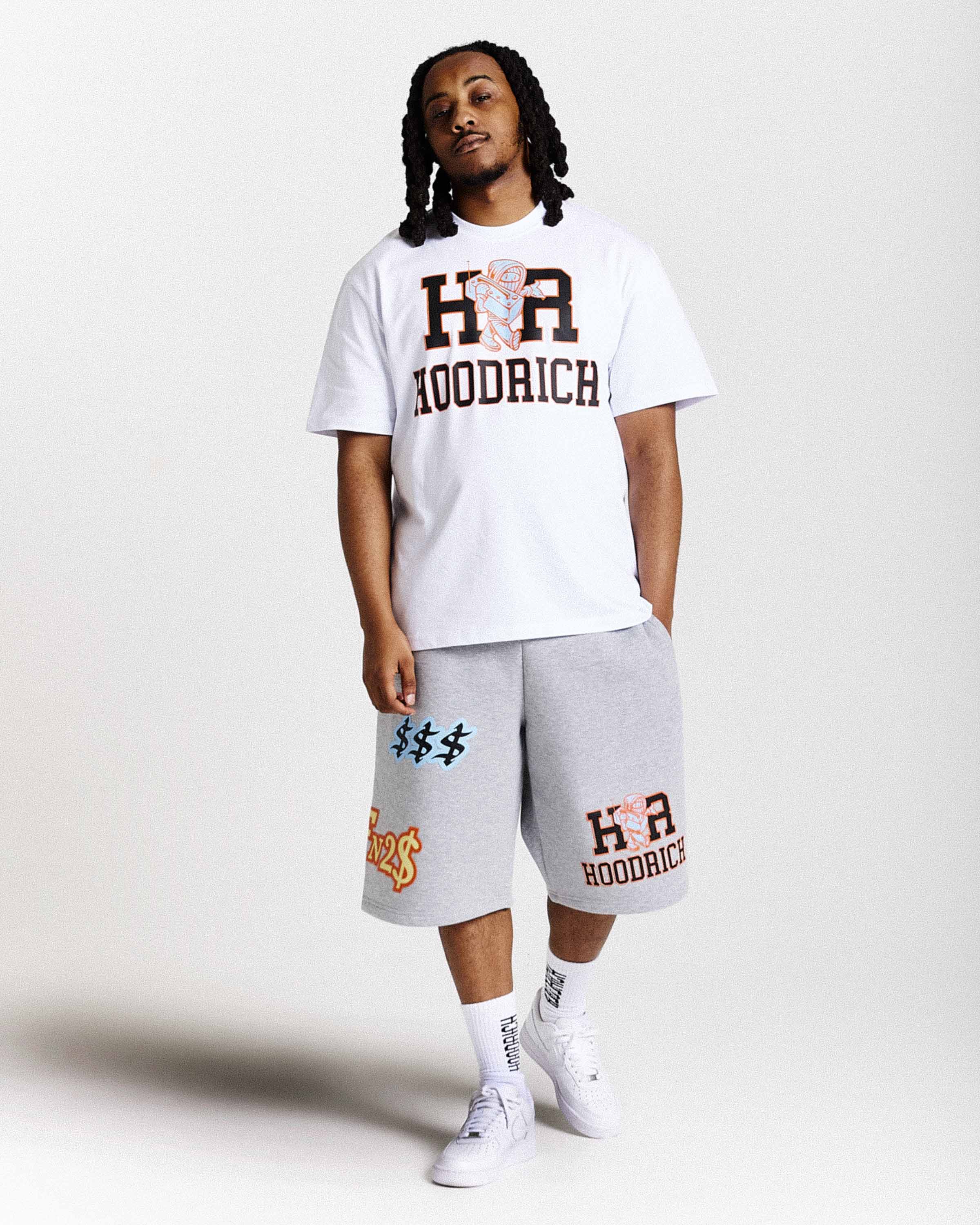 Loony Oversized Shorts - Dark Grey/White - Image 6