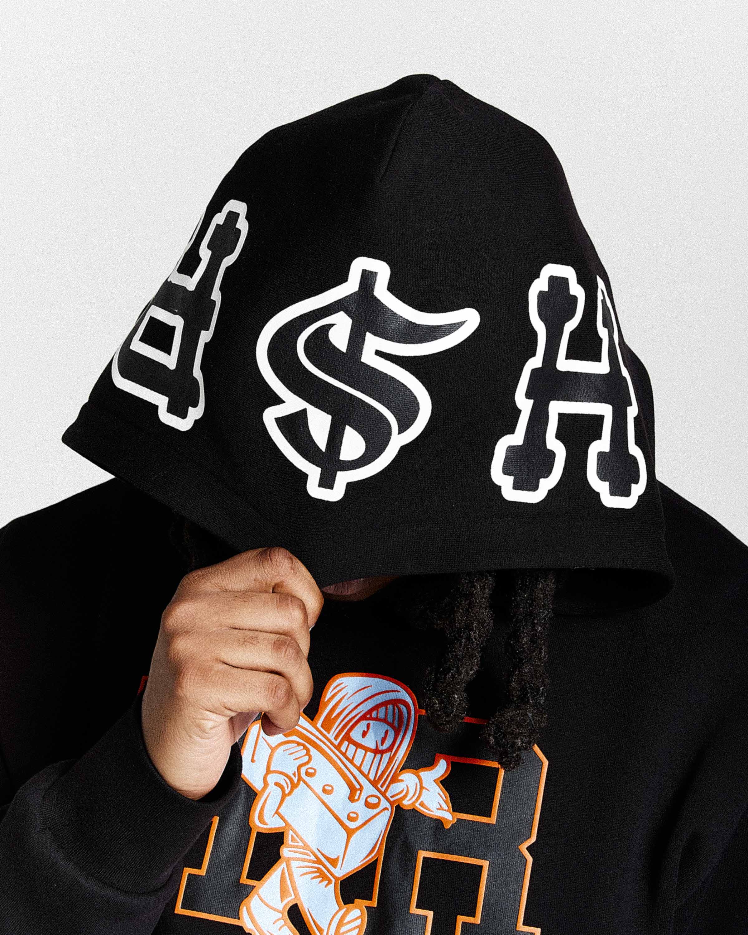 Loony Oversized Hoodie - Black/White - Image 6