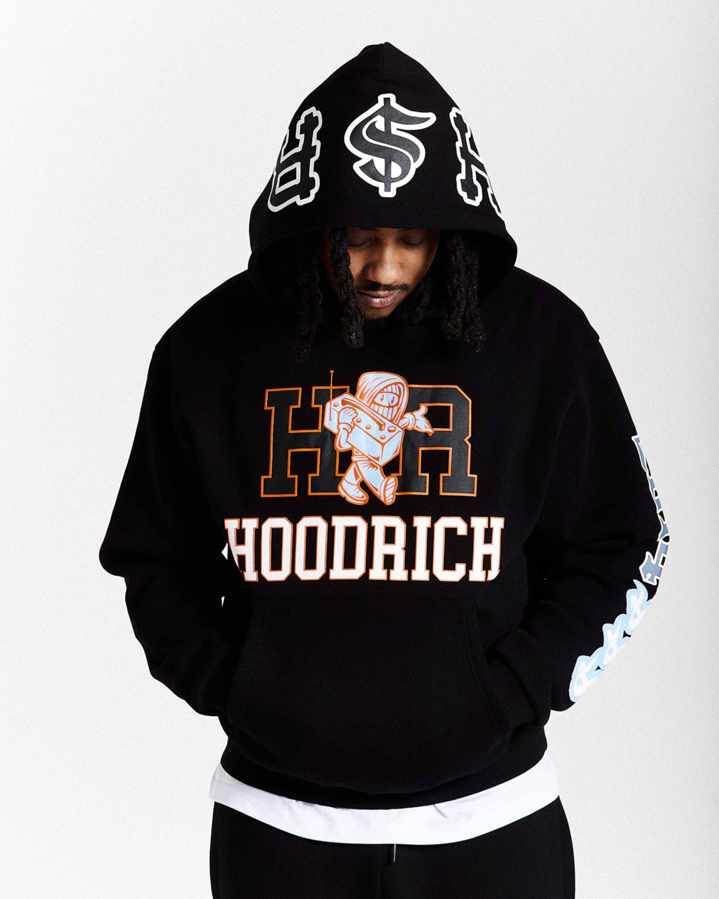 Loony Oversized Hoodie - Black/White - Image 8