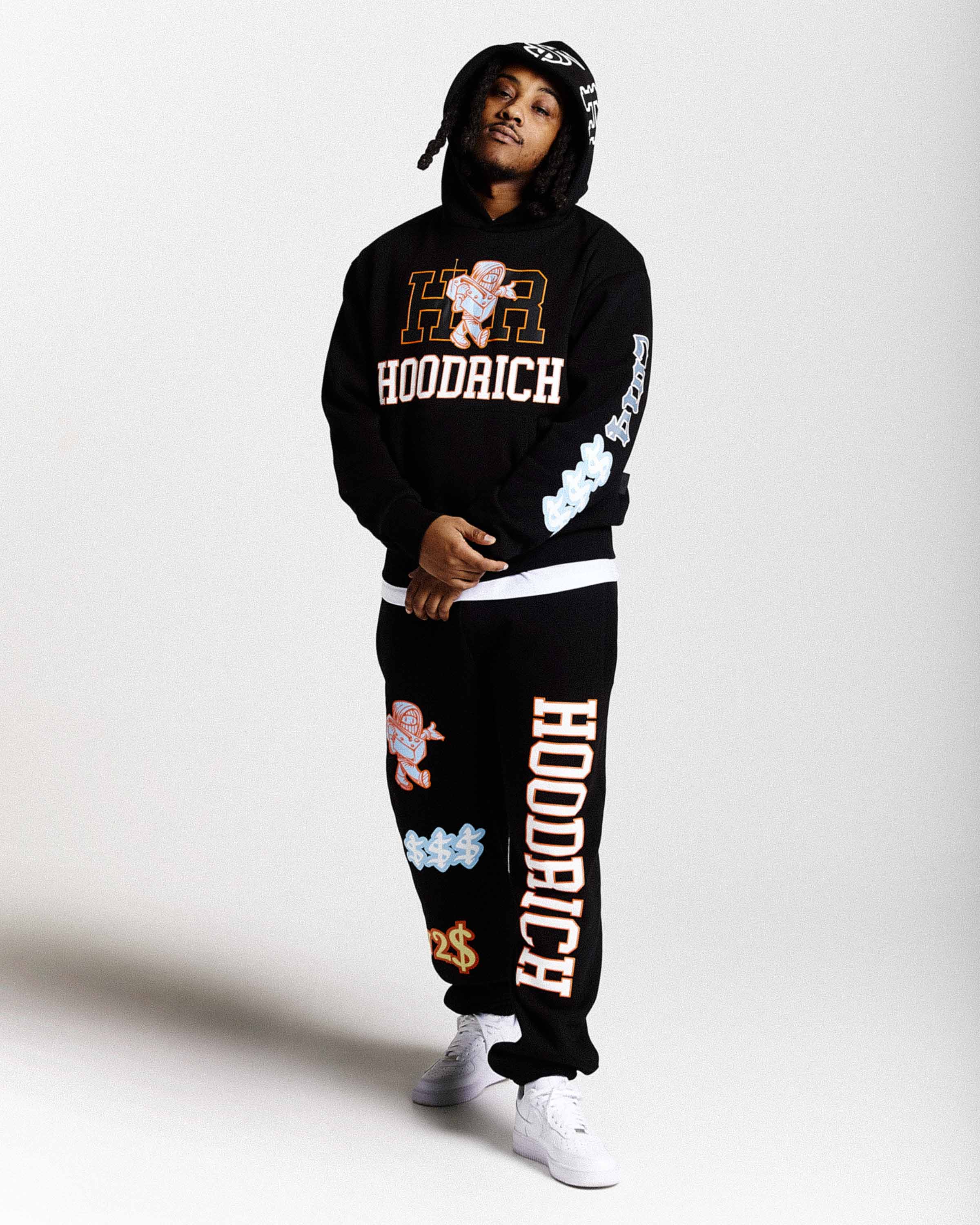 Loony Oversized Hoodie - Black/White - Image 9