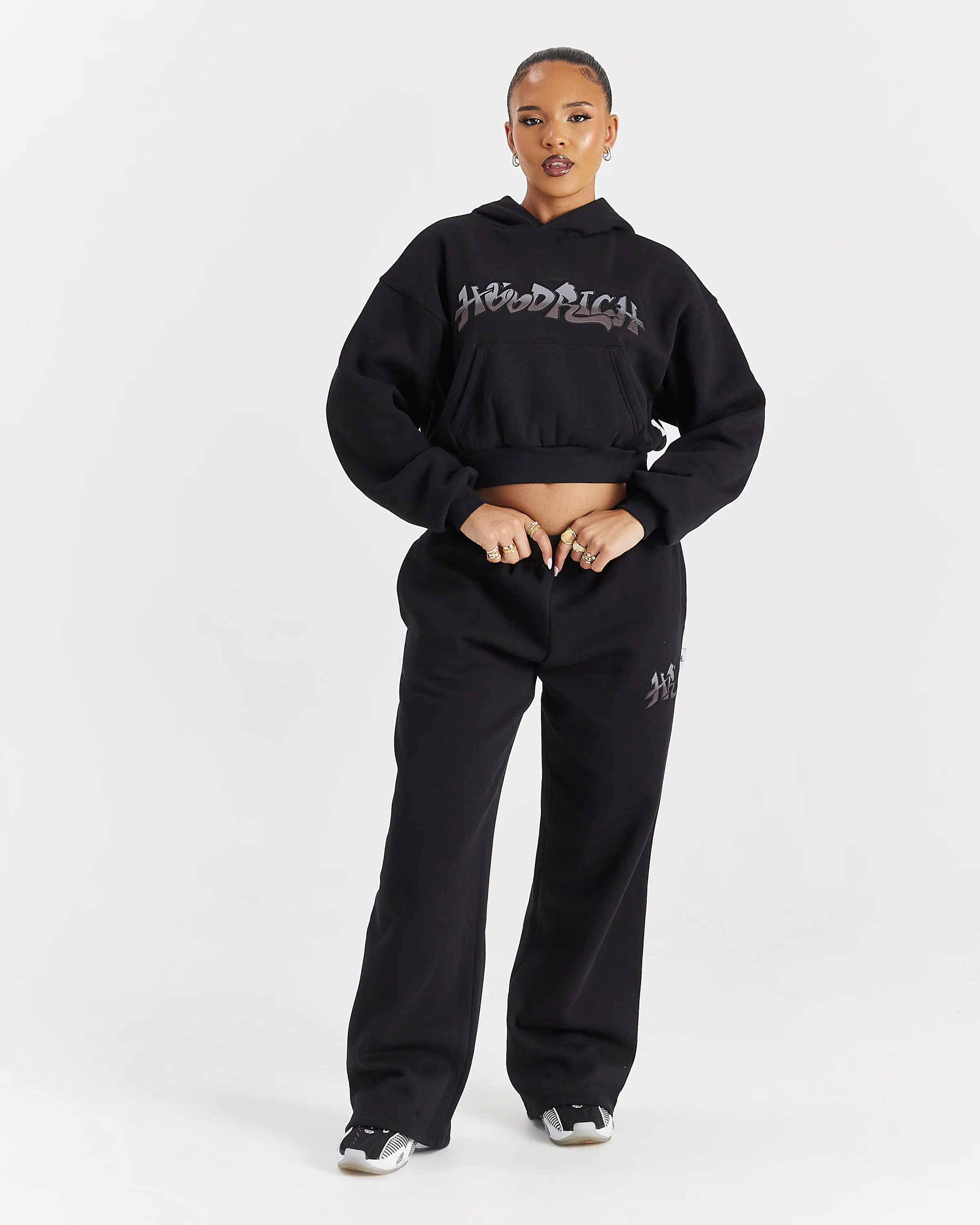 Lucky Boxy Hoodie - Black/Grey - Image 4