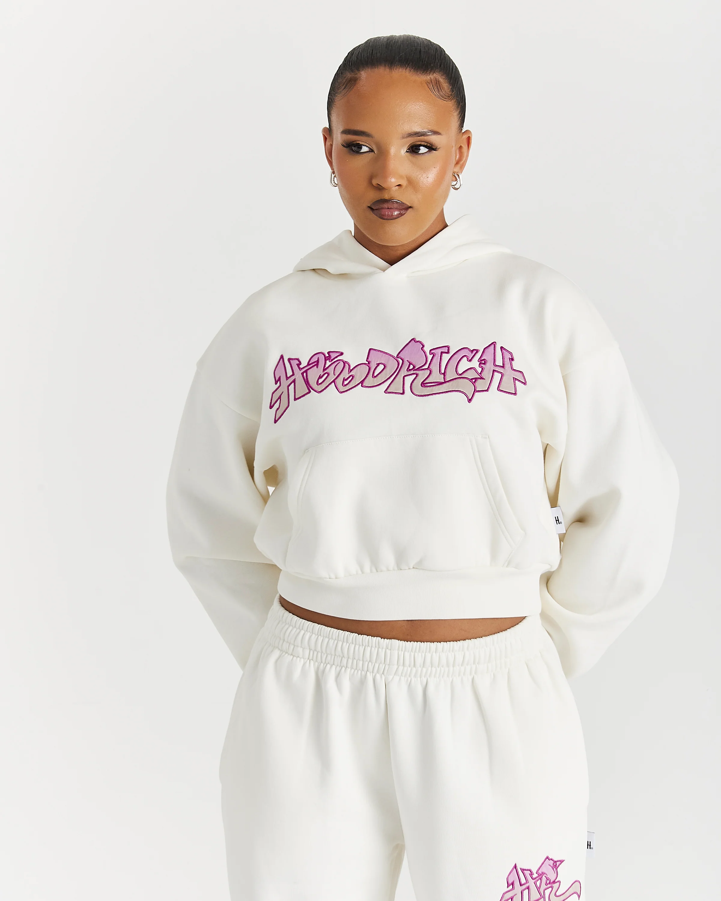Lucky Boxy Hoodie - Cream/Pink - Image 5