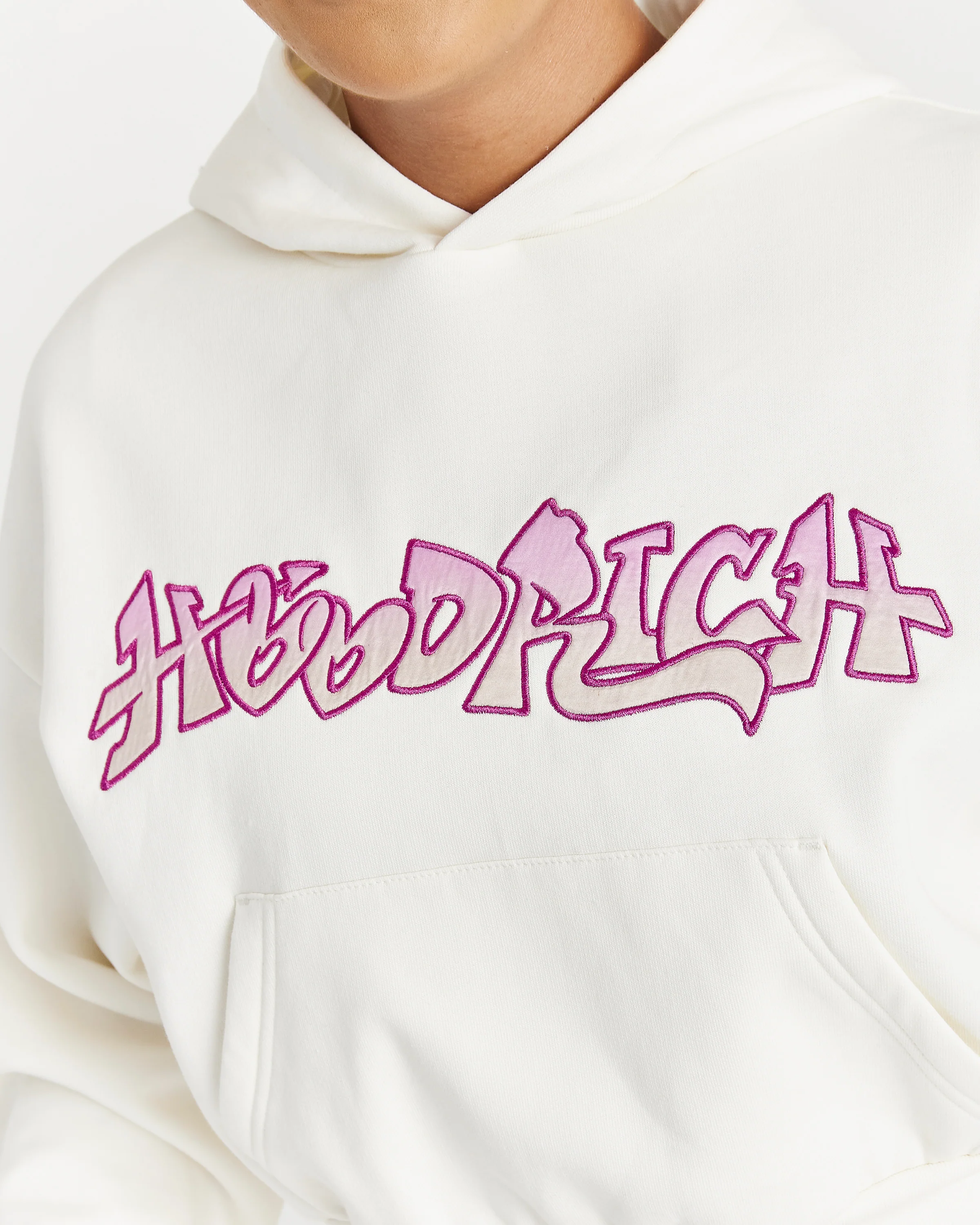 Lucky Boxy Hoodie - Cream/Pink - Image 6