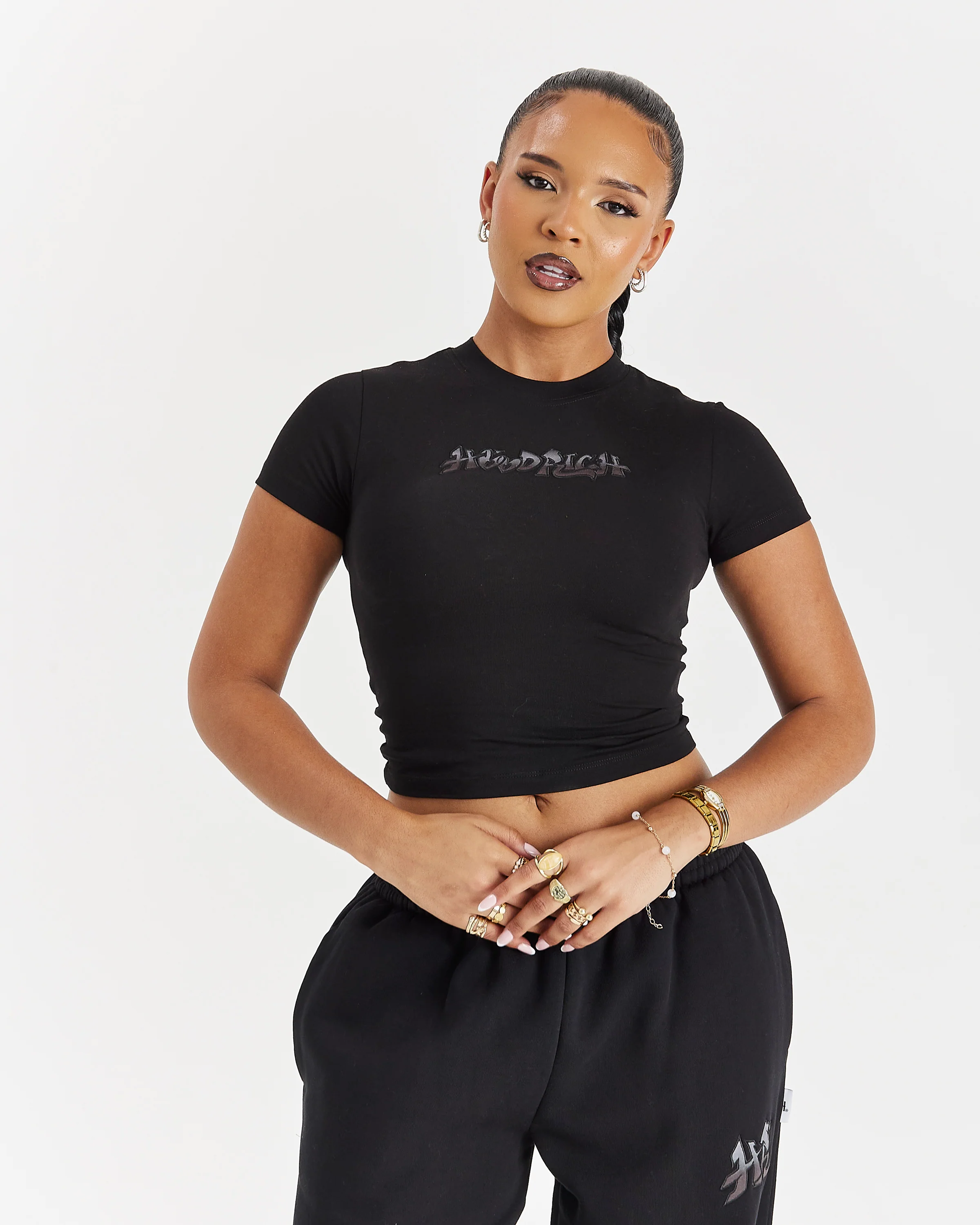 Lucky Fitted Tee - Black/Grey - Image 4