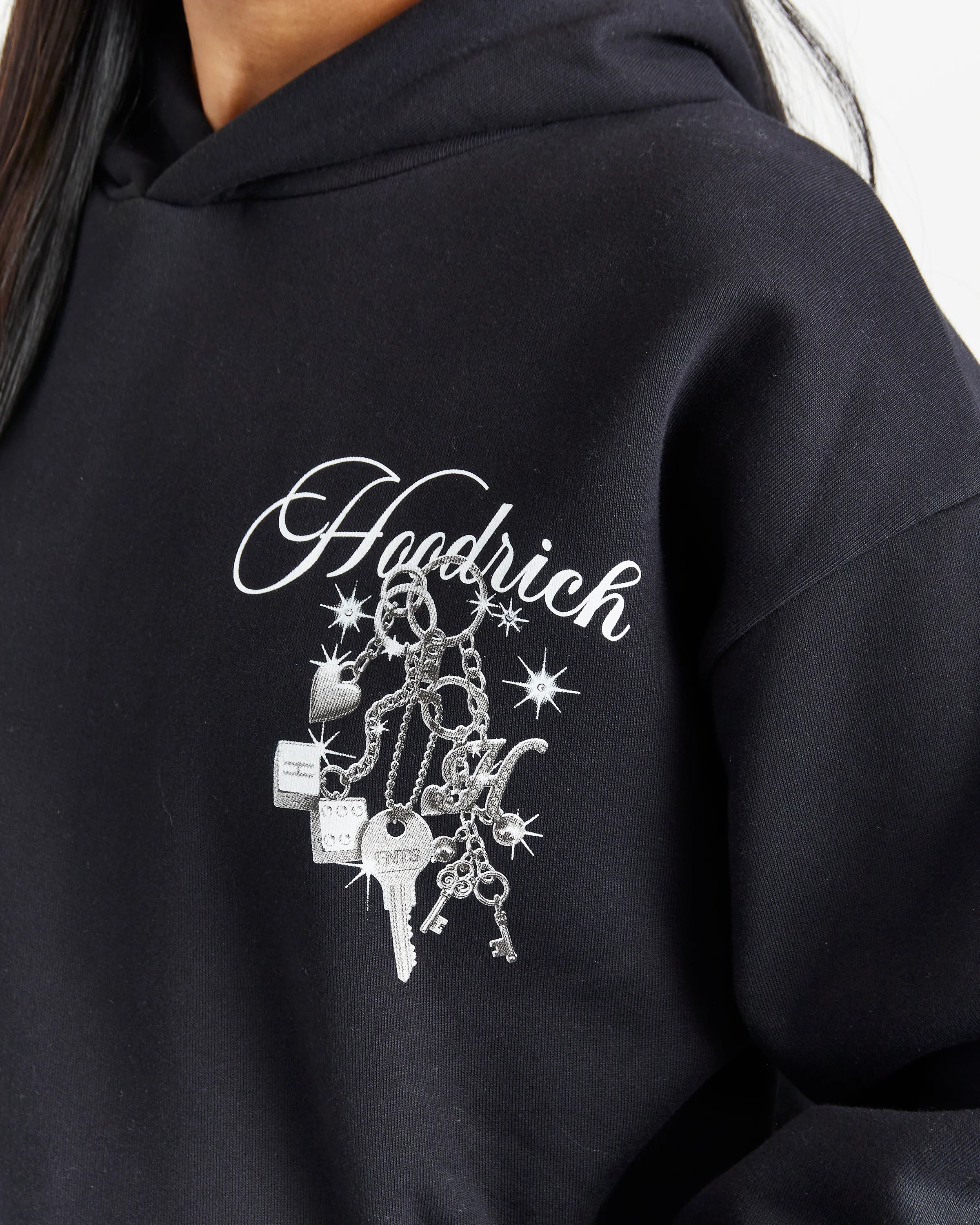 Lyra Oversized Hoodie - Black/Rhinestone/Pink - Image 5