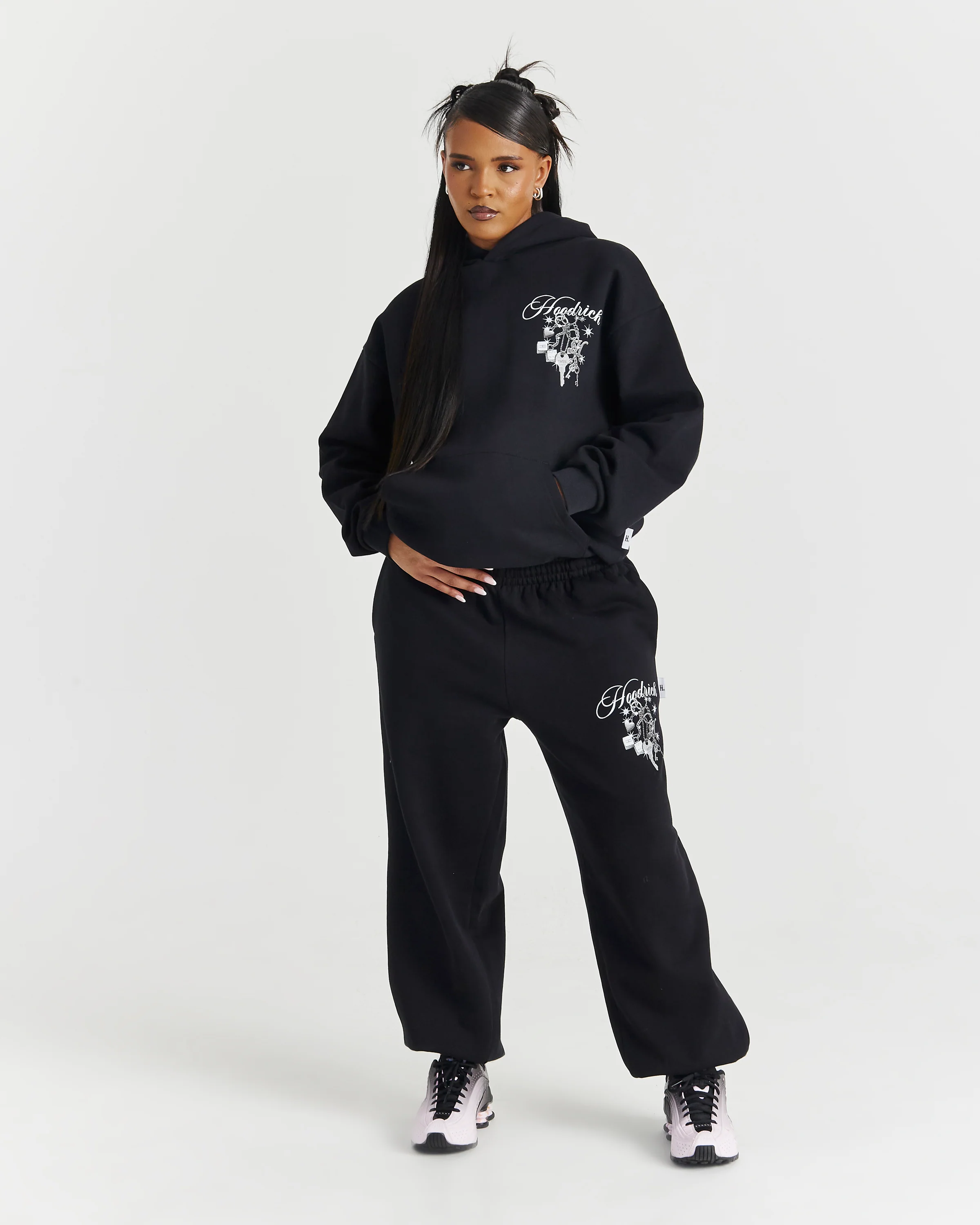Lyra Oversized Hoodie - Black/Rhinestone/Pink - Image 6