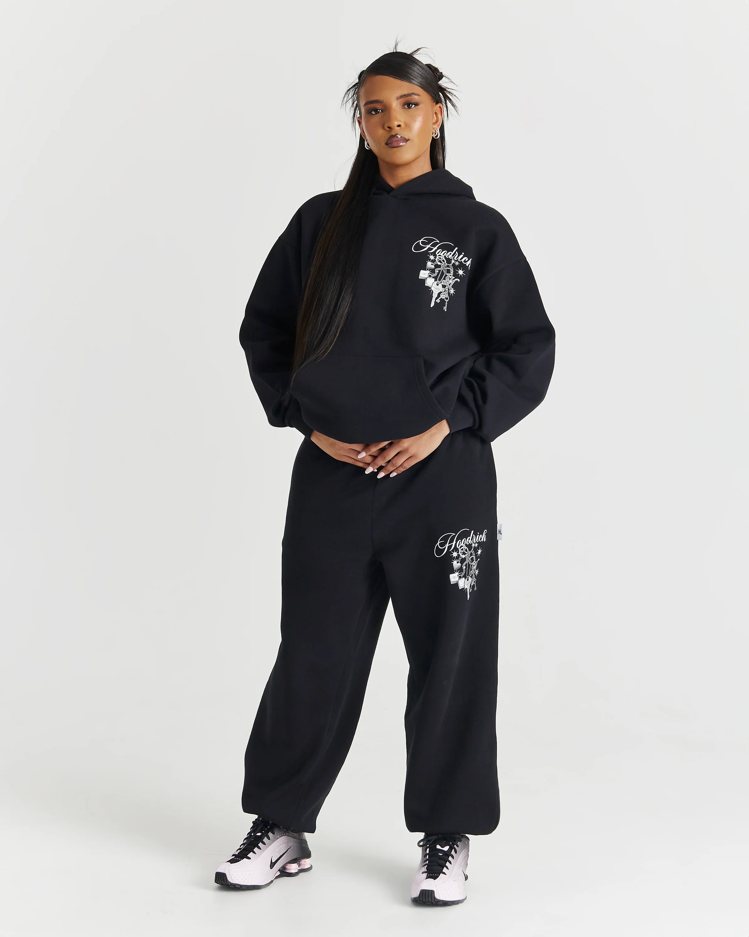 Lyra Oversized Hoodie - Black/Rhinestone/Pink - Image 7