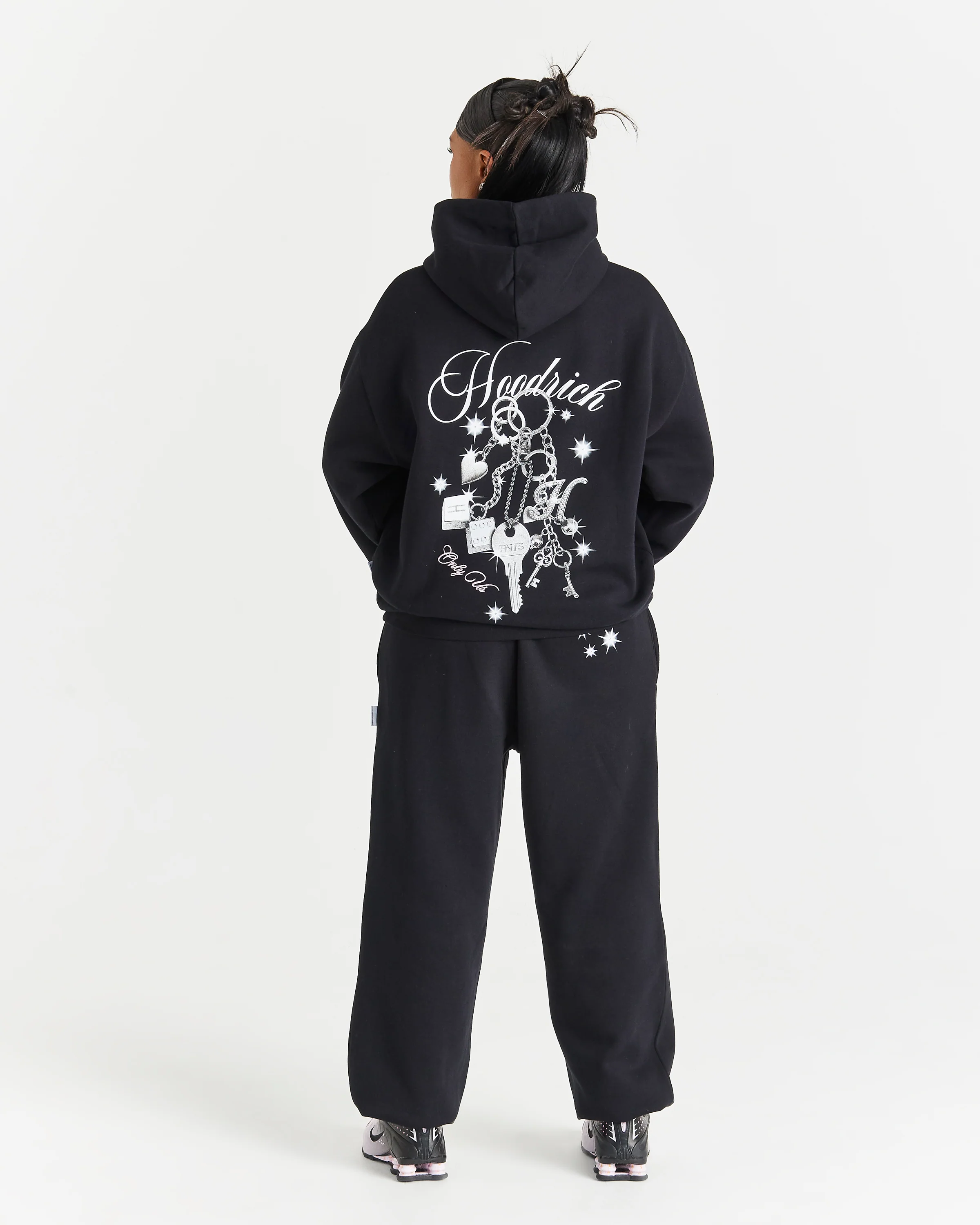 Lyra Oversized Hoodie - Black/Rhinestone/Pink - Image 8