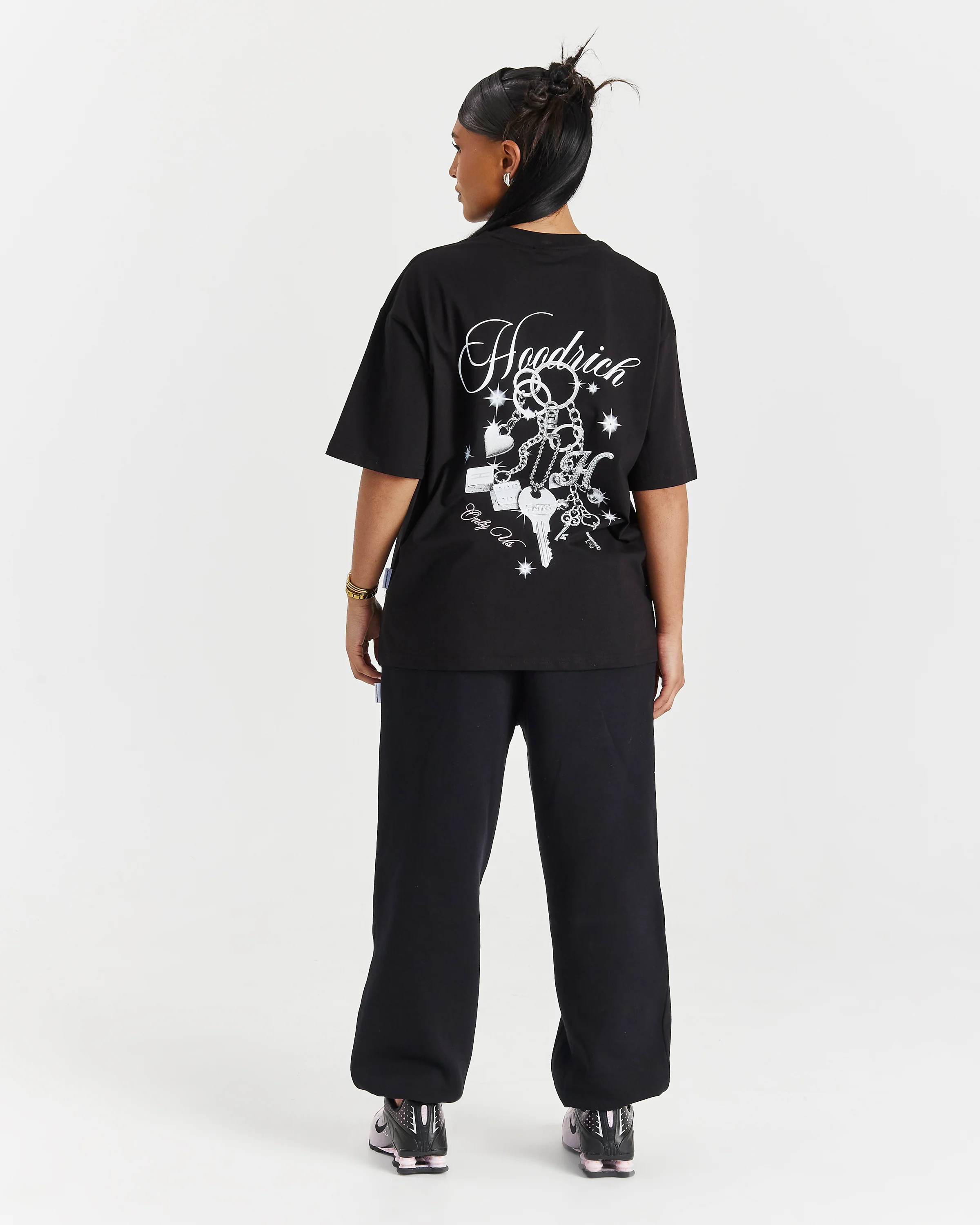 Lyra Oversized Joggers - Black/Rhinestone/Pink - Image 8