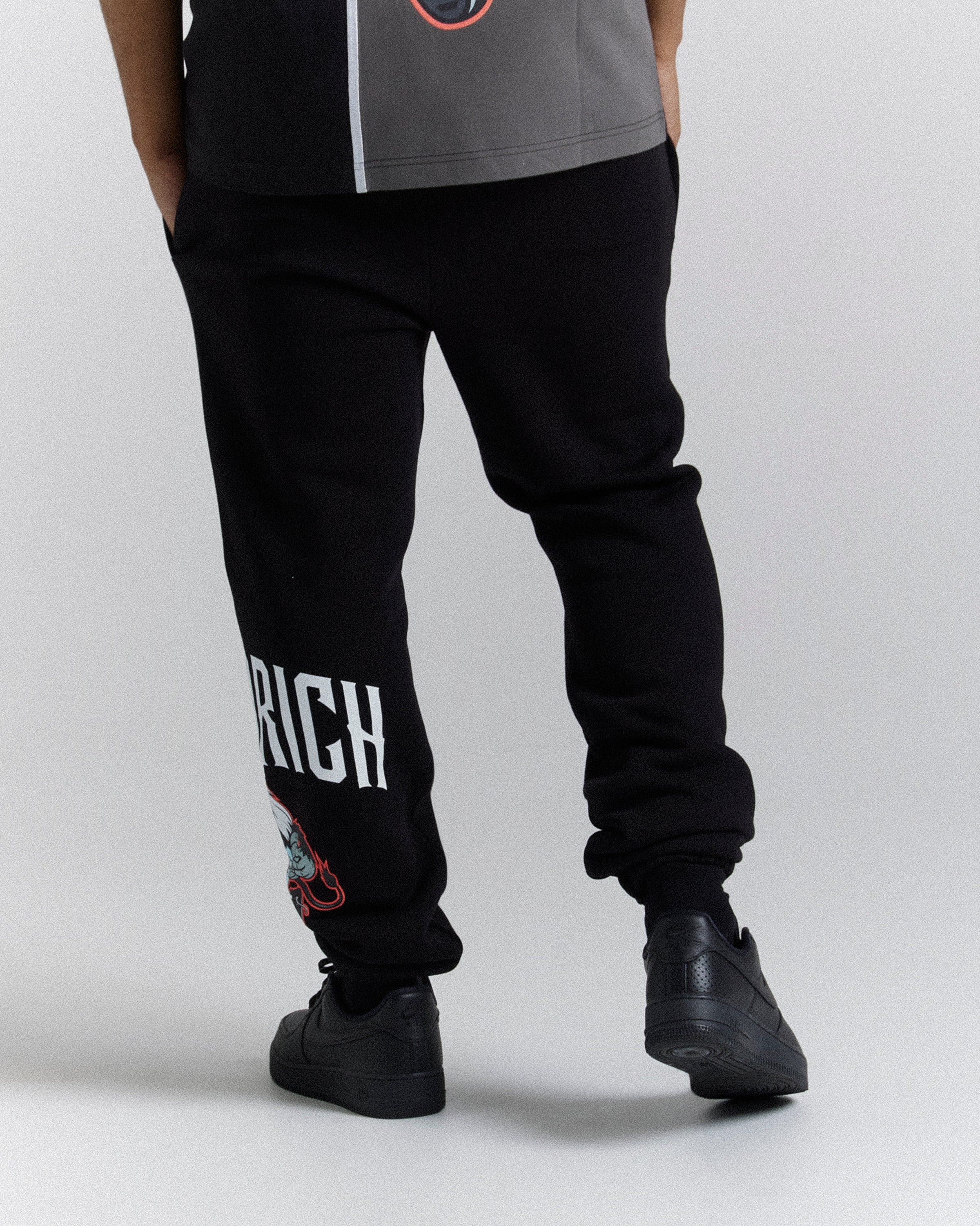 Menace Joggers - Black/White/Red - Image 3
