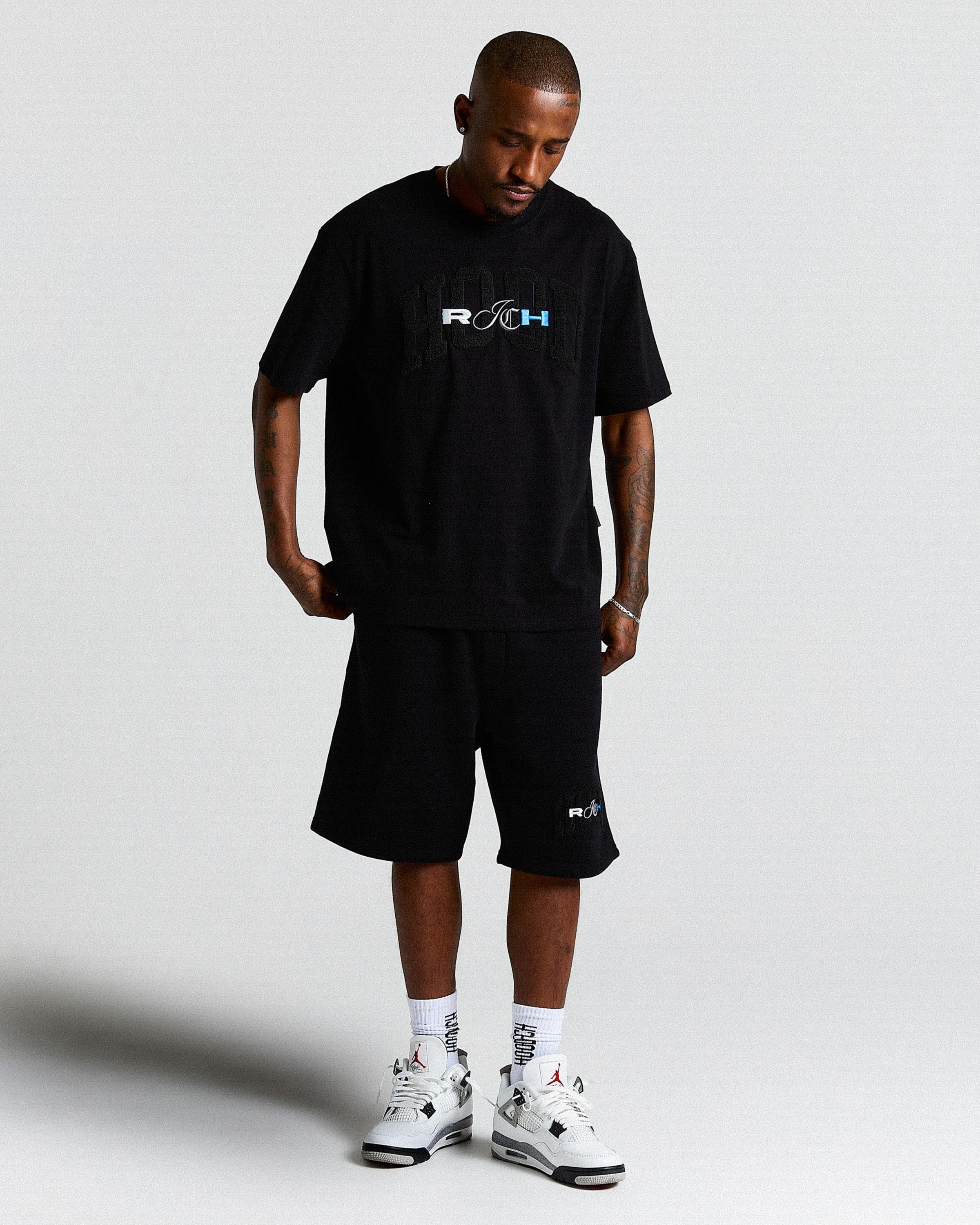 Merit Oversized Shorts - Black/Blue - Image 7