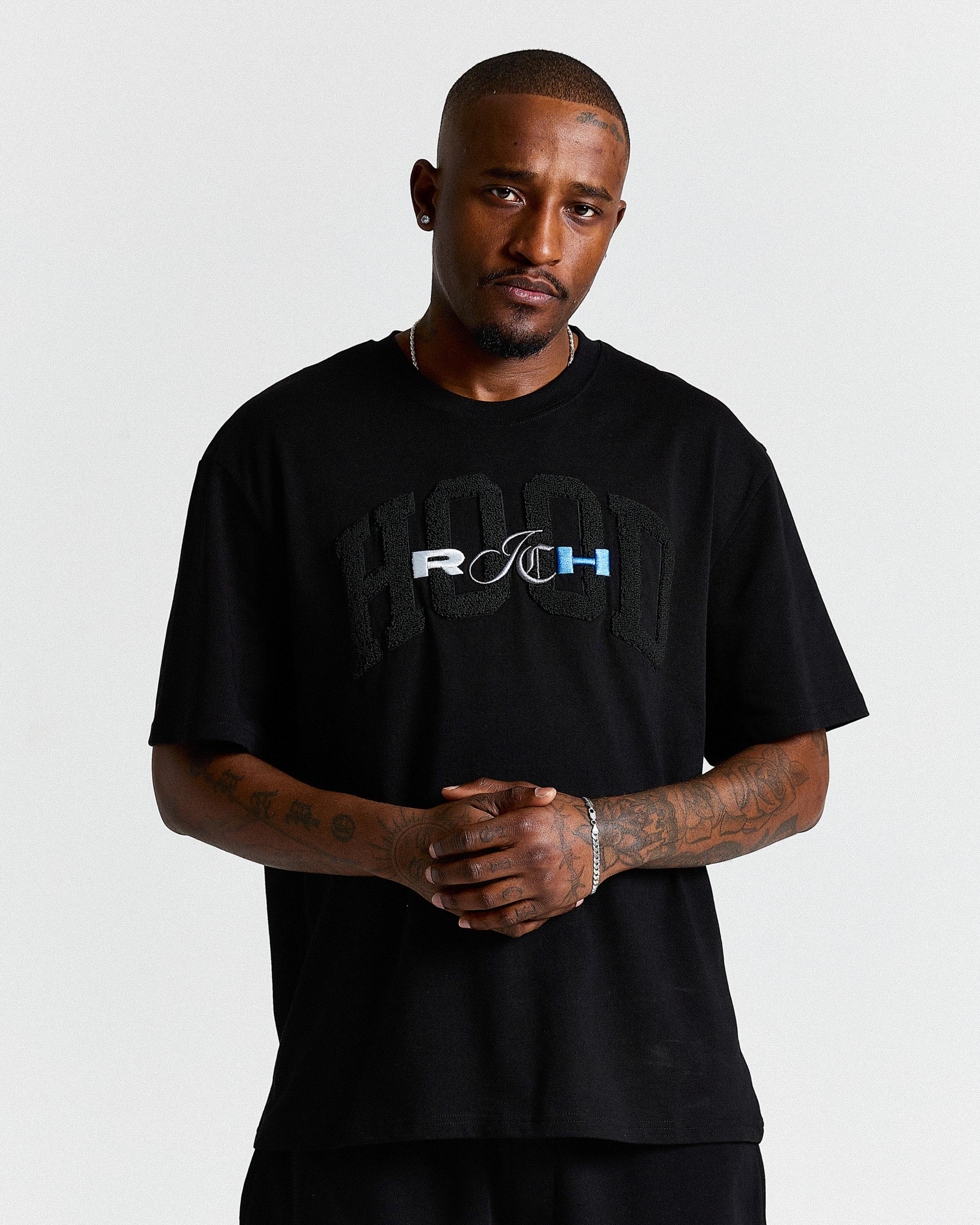Merit Oversized T-Shirt - Black/Blue