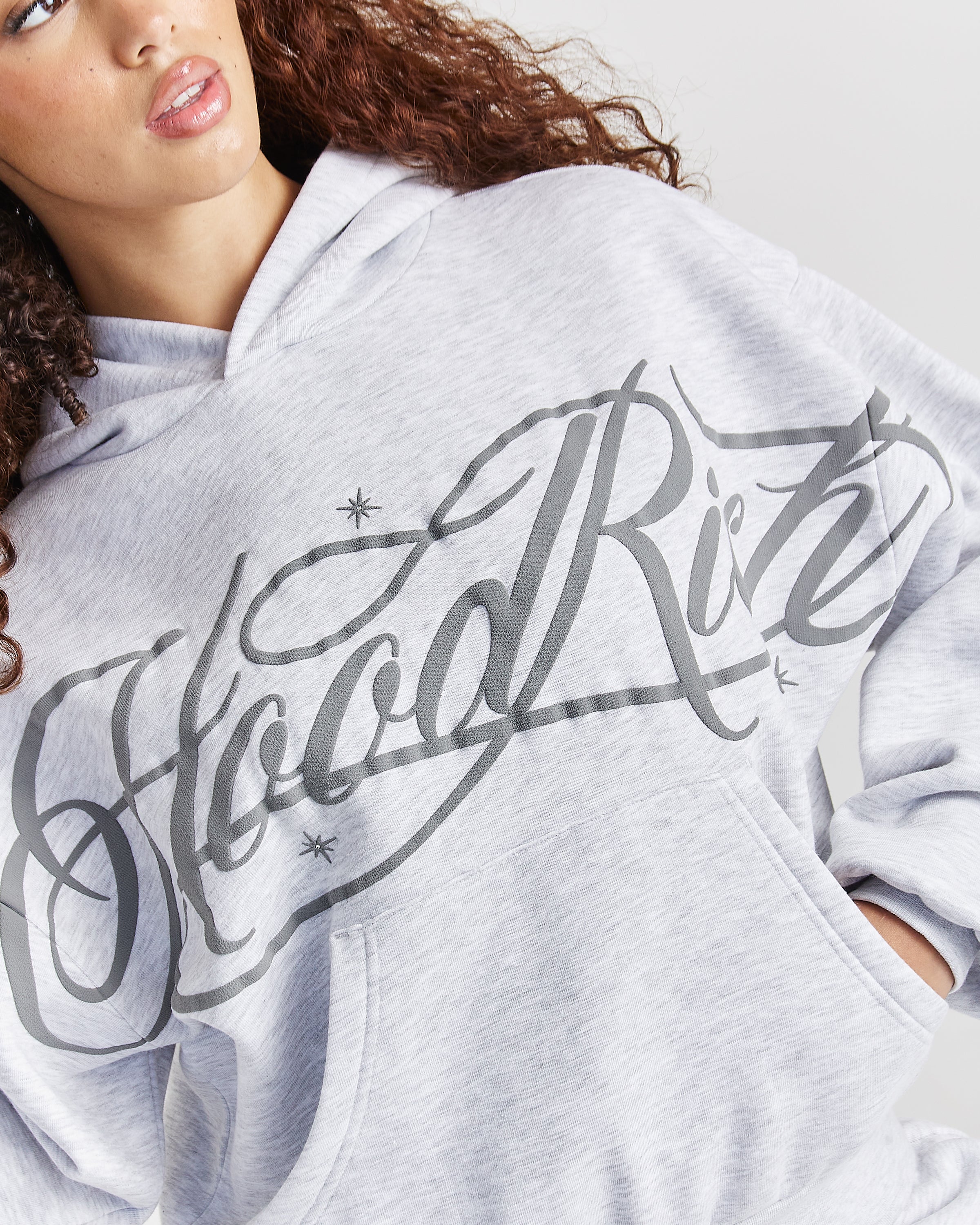 Solace Mid Length Hoodie - Light Grey - Image 2