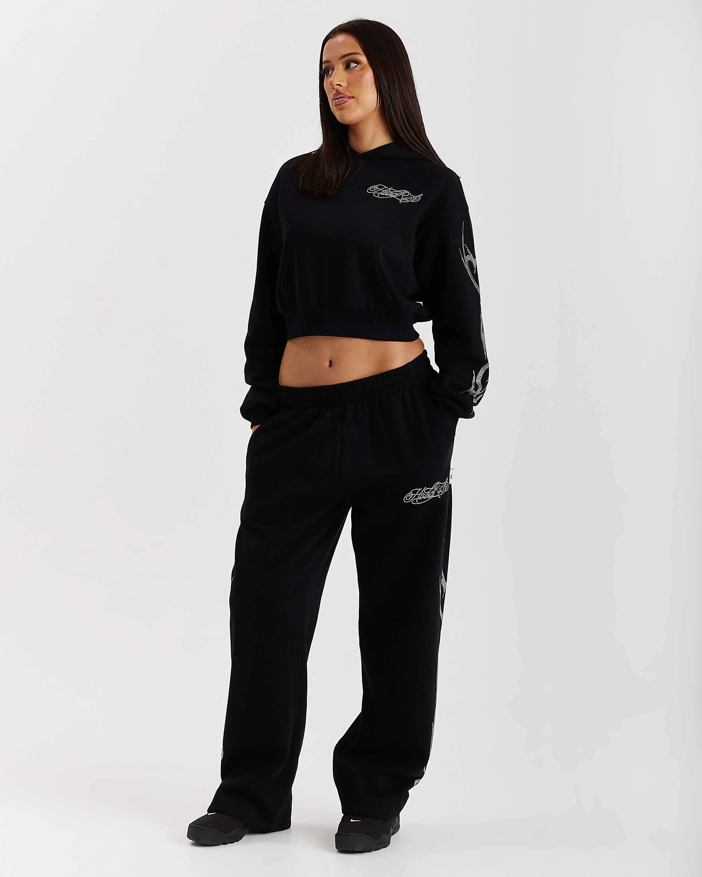 Morpho Boxy Hoodie - Black/Silver - Image 9