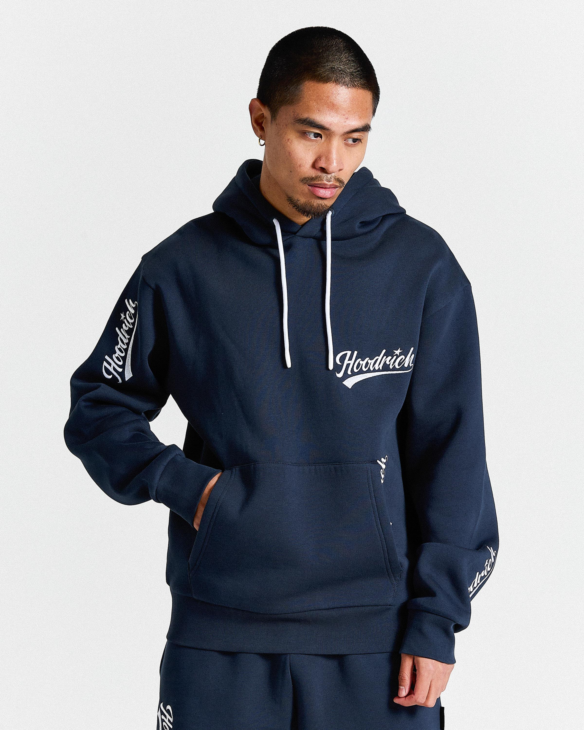 Multi Stade Oversized Hoodie - Navy/White - Image 10